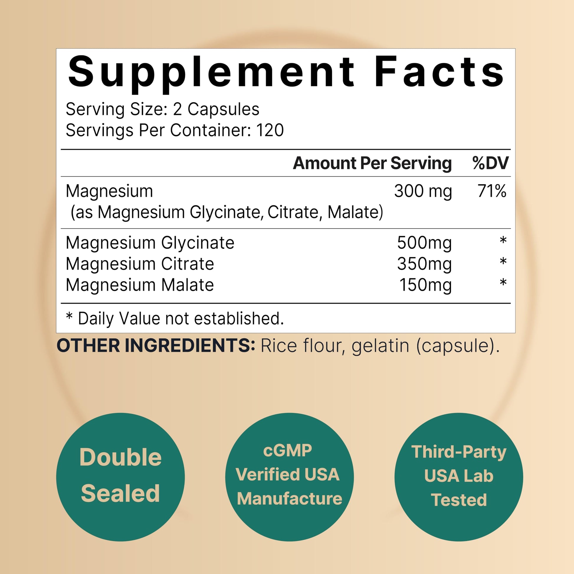 Triple Complex Magnesium Supplement, 240 Capsules | Magnesium Glycinate 500mg NatureBell uk supplements