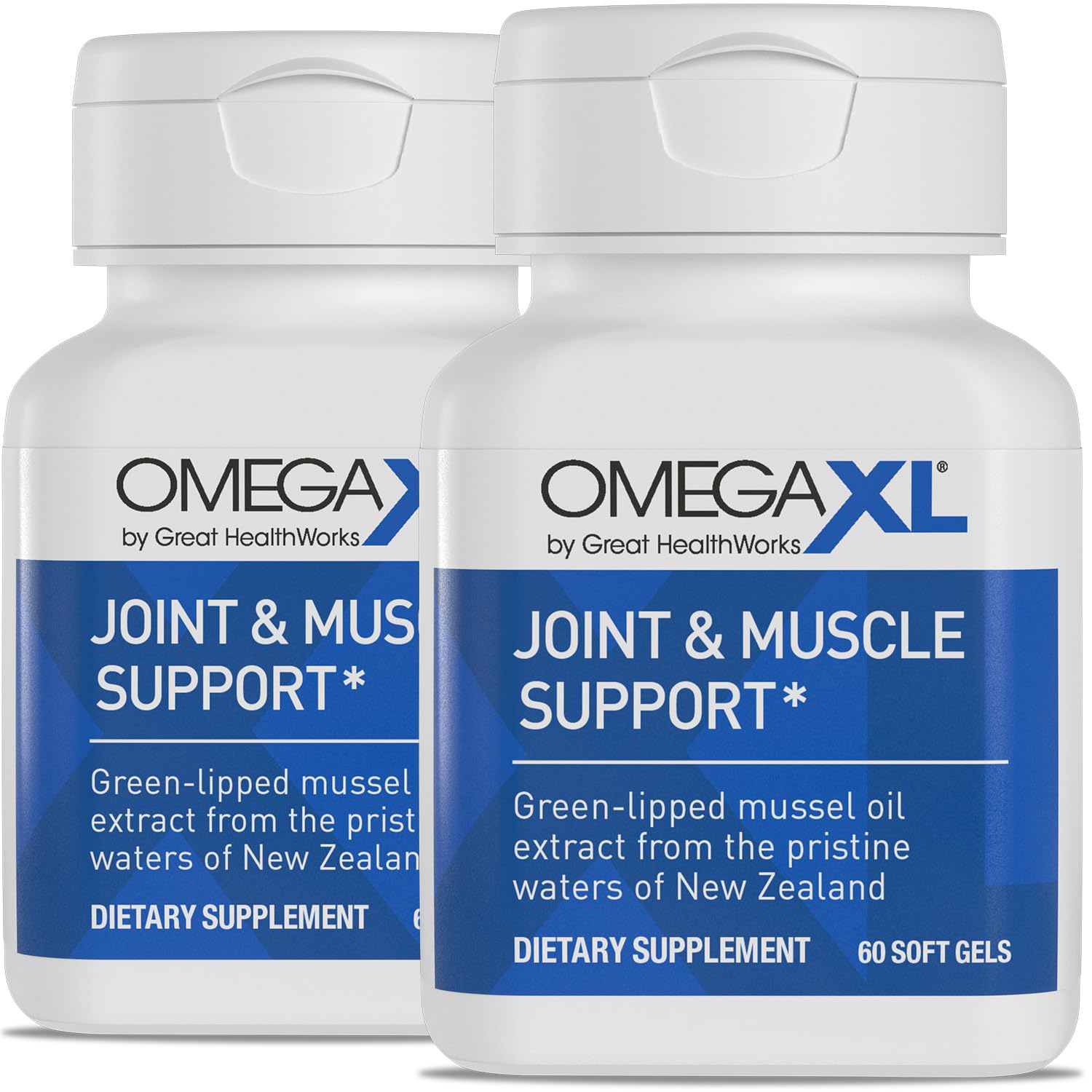 OmegaXL Joint Support Supplement - Natural Muscle Support, Green Lipped Mussel Oil, Soft Gel Pills, Drug-Free, 60 Count (2 Pack) OmegaXL uk supplements