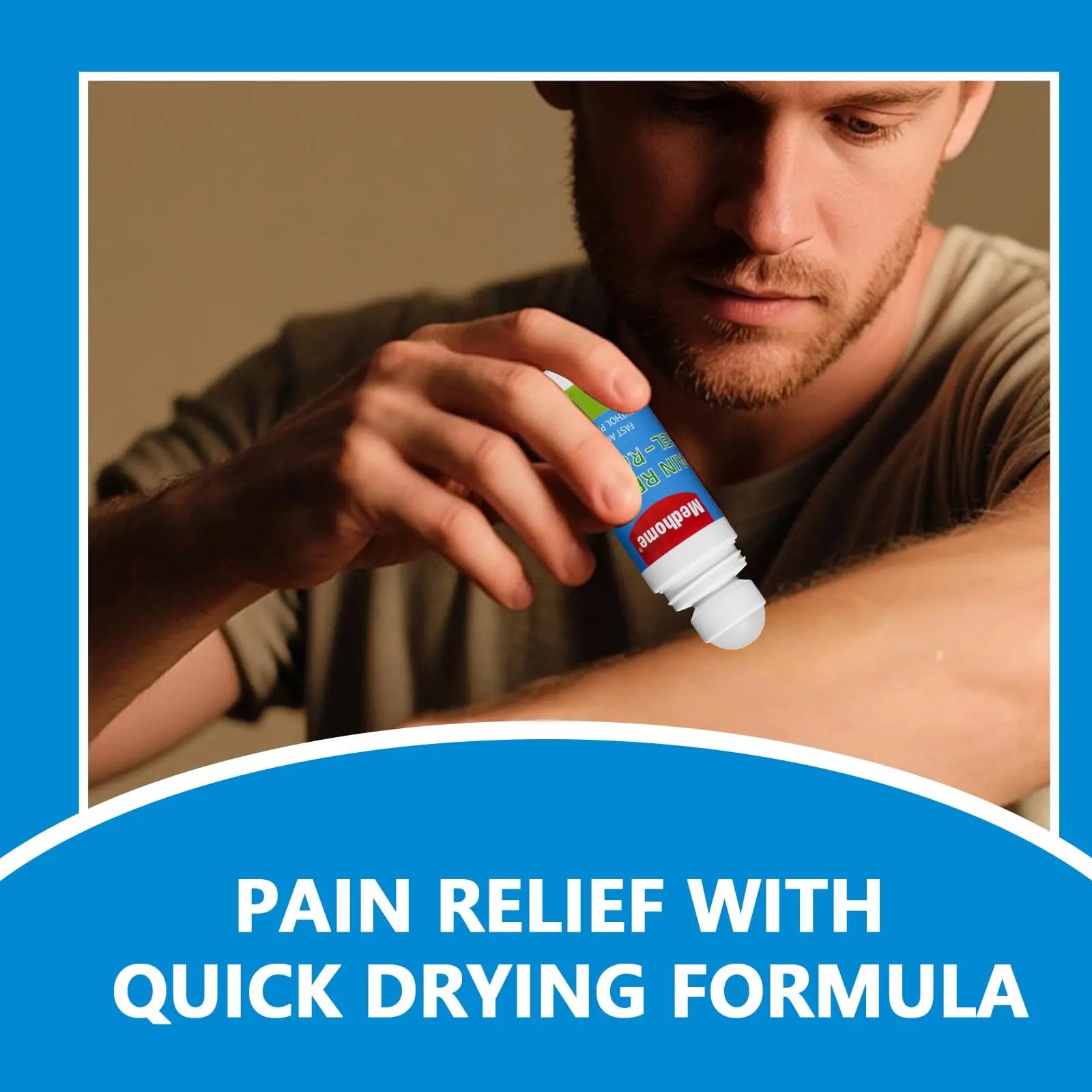 Medhome Pain Relief Roll On, Travel Size Pain Reliever, for Knee, Neck, Hip, Joint, Shoulder, Arthritis Pain Reliever, Fast Acting & Long Lasting Formula, Roll On Menthol Gel 2.5 oz (Pack of 1) Medhome uk supplements