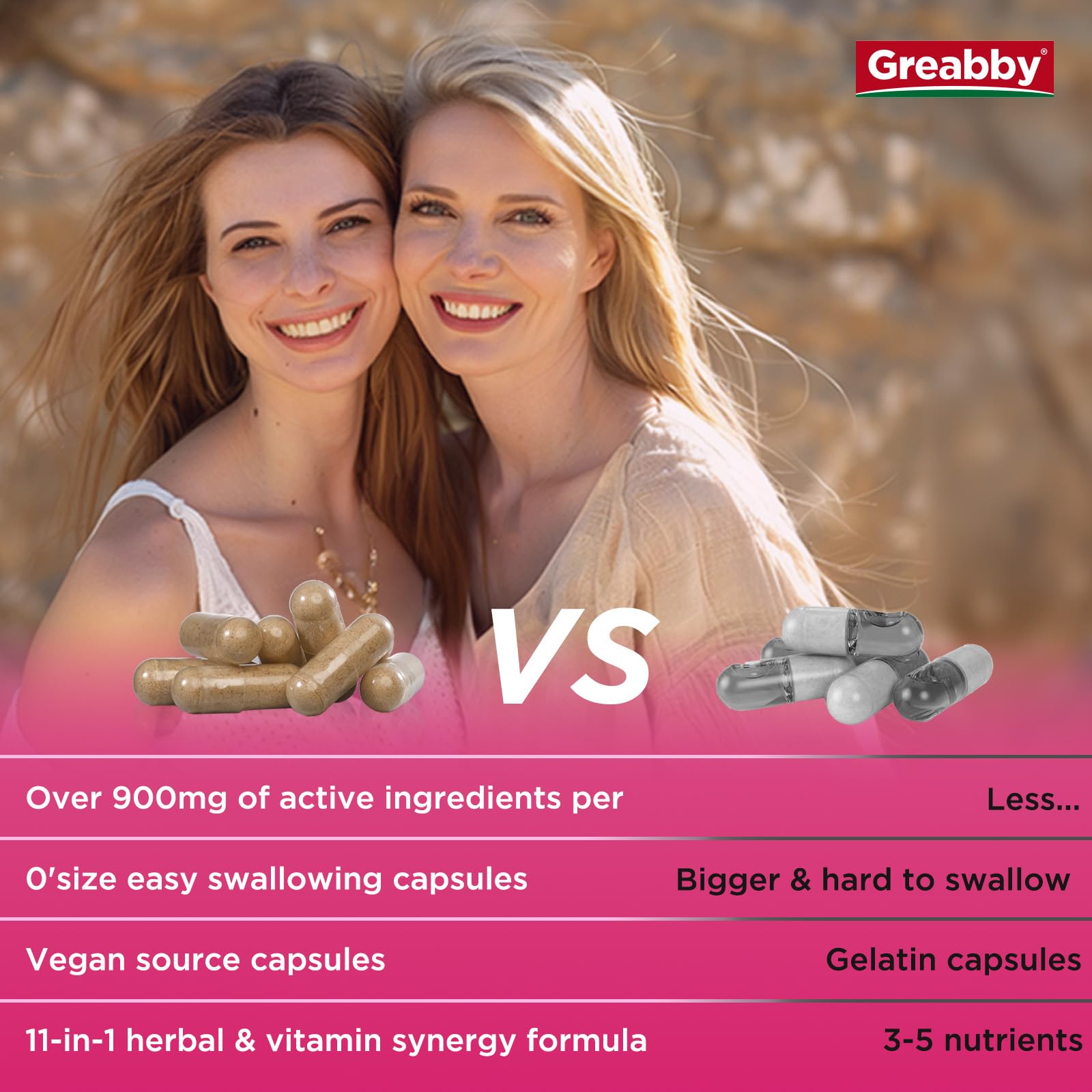 GREABBY Cortisol Supplements for Women, 11-in-1 Formula with Ashwagandha, L-Theanine, Phosphatidylserine and More, Lower Cortisol Health Support, 90 Vegan Capsules GREABBY uk supplements