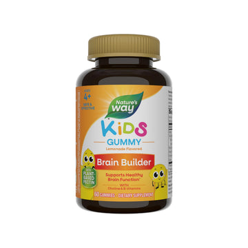 Nature's Way Kids Brain Supplement Gummies, Supports Healthy Brain Function*, Lemonade Flavored, 60 Gummies Nature's Way uk supplements