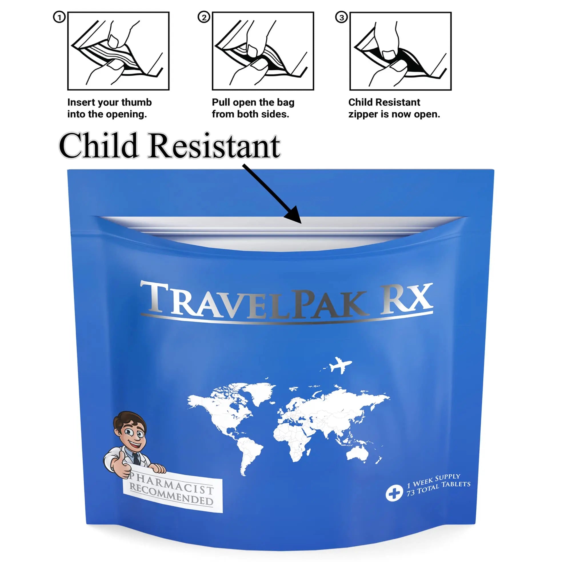 TravelPakRx Travel Essentials Medicine Kit - TSA-Approved Over-The-Counter Individual Medicine Packets, for Travel, Cruises, Camping, Created by Pharmacist TravelPakRx uk supplements