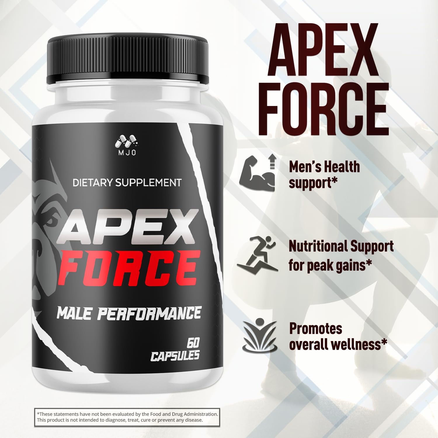 Apex Force Capsules, Official ApexForce Supplement Pills with All Natural Ingredients, Apex Force Maximum Strength Support with Premium Vitamins for Advanced Health & Overall Wellness (60 Capsules) MJO uk supplements