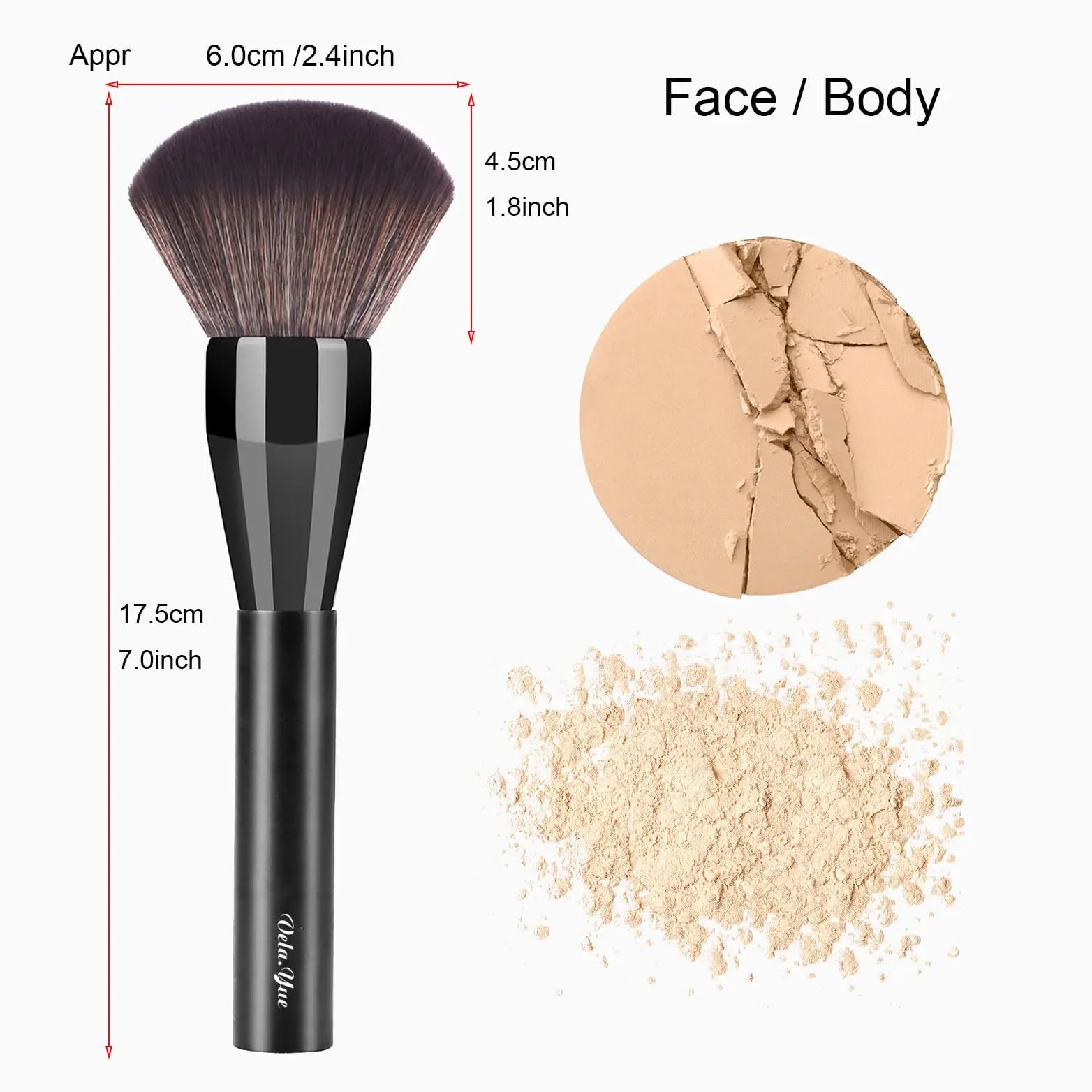 Vela.Yue Large Powder Brush Soft Face Loose Mineral Foundation Blusher Bronzer Makeup Brush Vela.Yue uk supplements