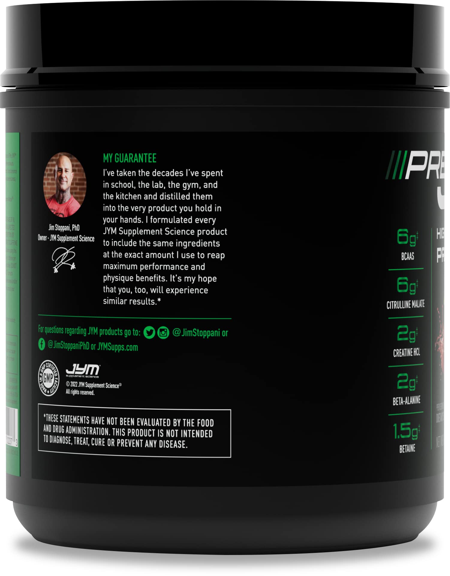JYM Supplement Science Pre JYM Black Cherry Pre Workout Powder for Men & Women, BCAAs, Nootropics, Creatine HCI, Citrulline, Beta-Alanine, Betaine, Taurine, Huperzine, 30 Servings JYM Supplement Science uk supplements