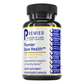 Premier Research Labs Premier Bone Health - Bone Health Vitamins, Bone Strength Supplement for Women & Men, Calcium Supplement with Vitamin K2, Healthy Bone Support - 90 Capsules Premier Research Labs uk supplements