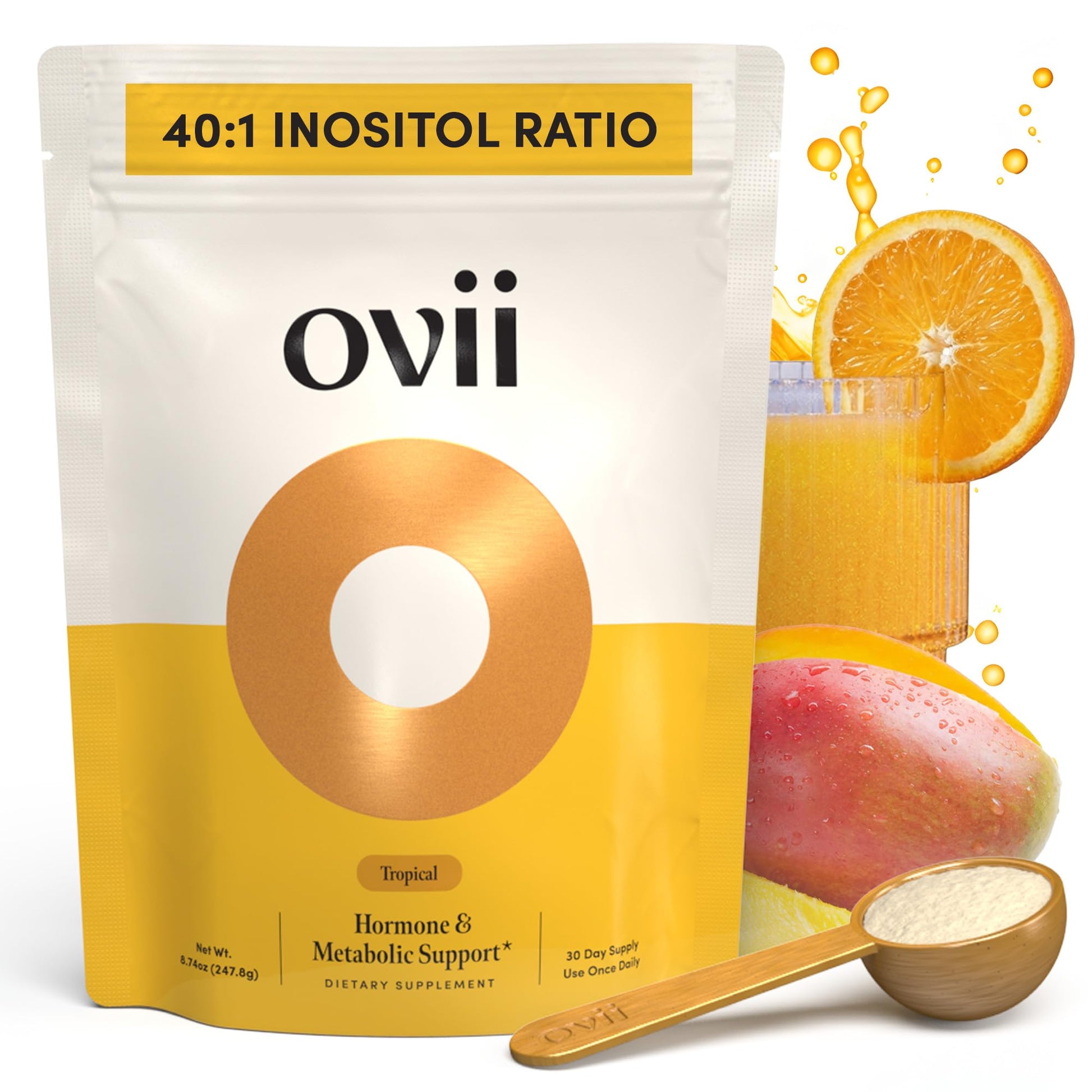 Ovii Metabolic Support for Women – Reducose® White Mulberry with Myo-Inositol & D-Chiro Inositol 40:1 Blend – Daily Wellness, Metabolic Balance & Appetite Control Supplement – 30 Servings, Tropical Ovii uk supplements