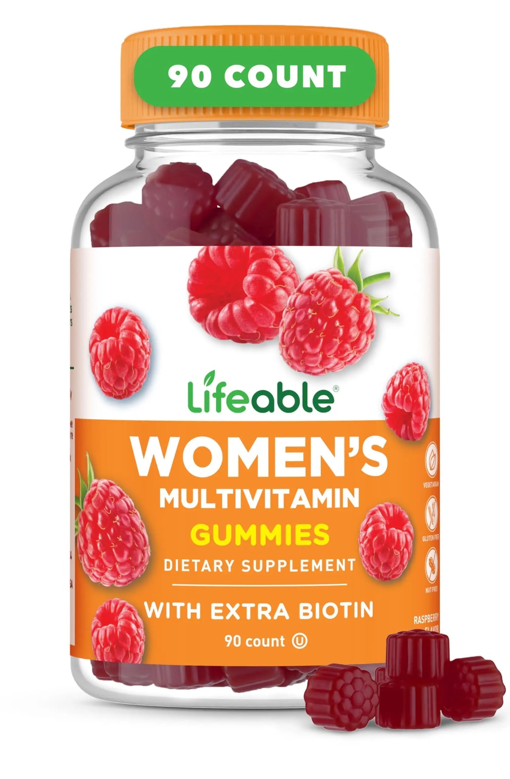Lifeable Womens Multivitamin Gummy | with Vitamin A, C, D, E, Niacin, B6, Folate, B12, Biotin, Pantothenic Acid, Iodine, Zinc | Lifeable uk supplements
