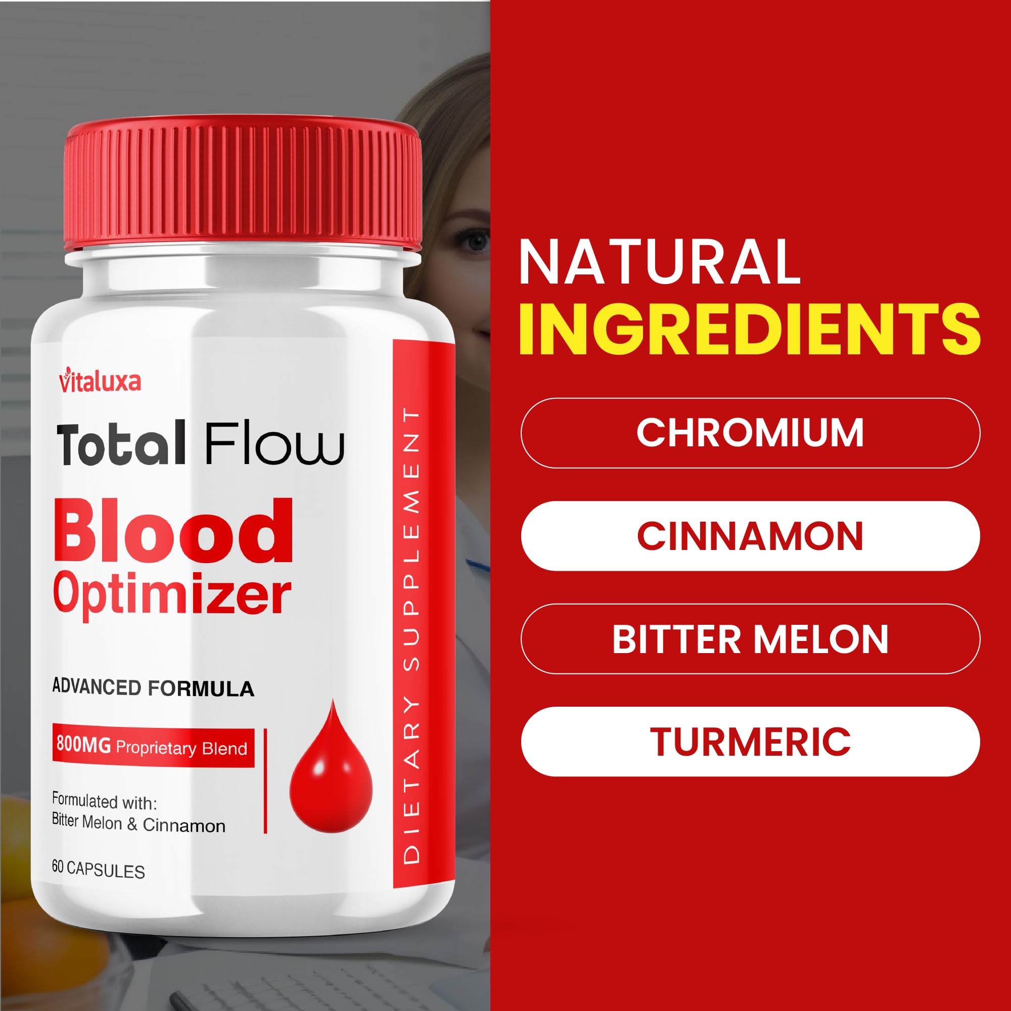 (2 Pack) Total Flow Blood Balance, TotalFlow Blood Support Capsules Supplement Advanced Formula All Natural Optimizer Maximum Strength Daily Health Wellness, TotalFlo Premium Blend Pills (120 Ct) Vitaluxa uk supplements