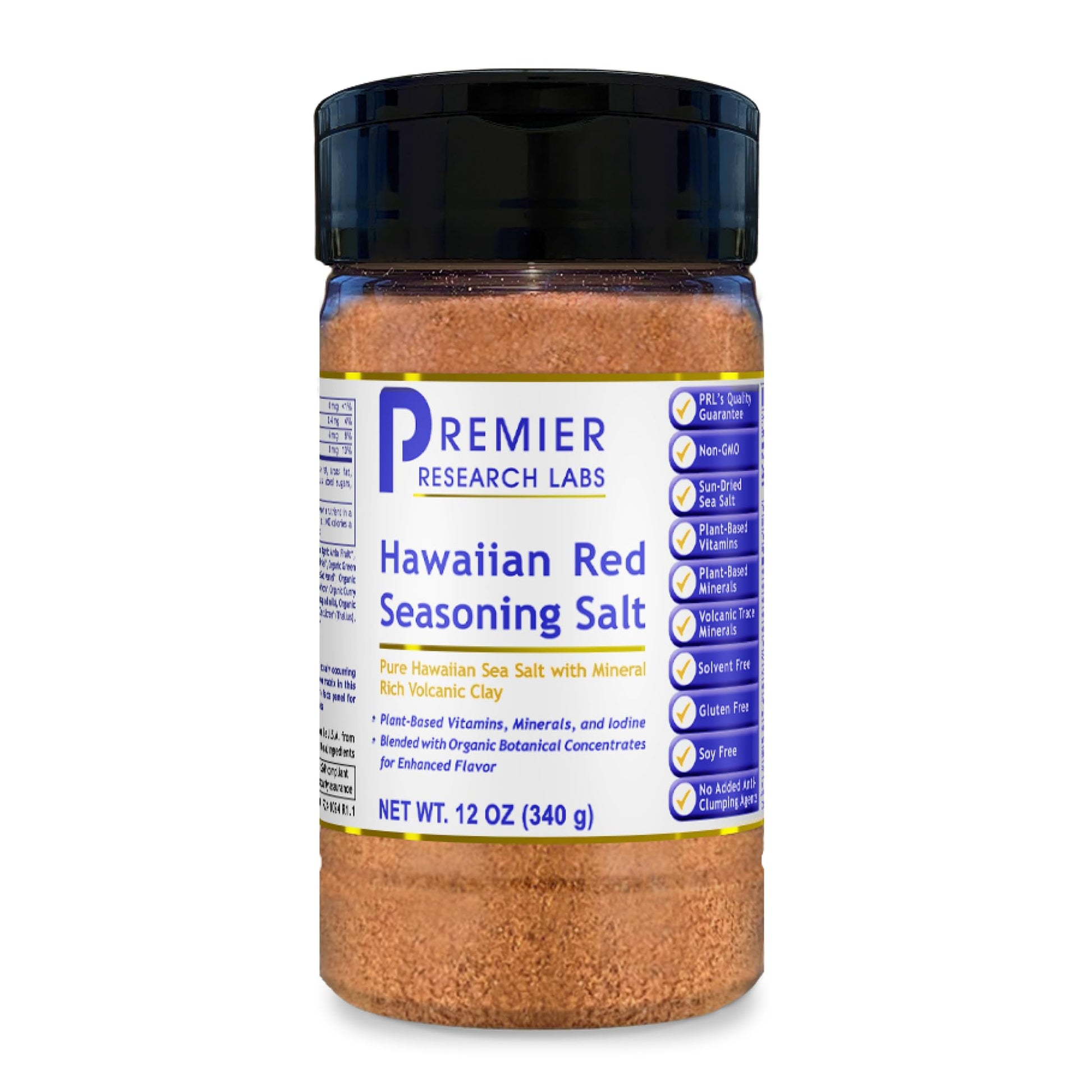 Premier Research Labs Hawaiian Red Seasoning Salt- Pink Salt, Red Hawaiian Salt, Hawaiian Red Alaea Sea Salt for Cooking, Multivitamin for Kids, Enriched with Plant-Derived Vitamins & Minerals- 12 oz Premier Research Labs uk supplements