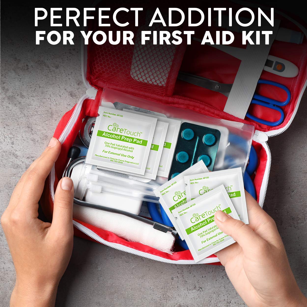 Care Touch Alcohol Wipes - Individually Wrapped Alcohol Prep Pads with 70% Isopropyl Care Touch uk supplements