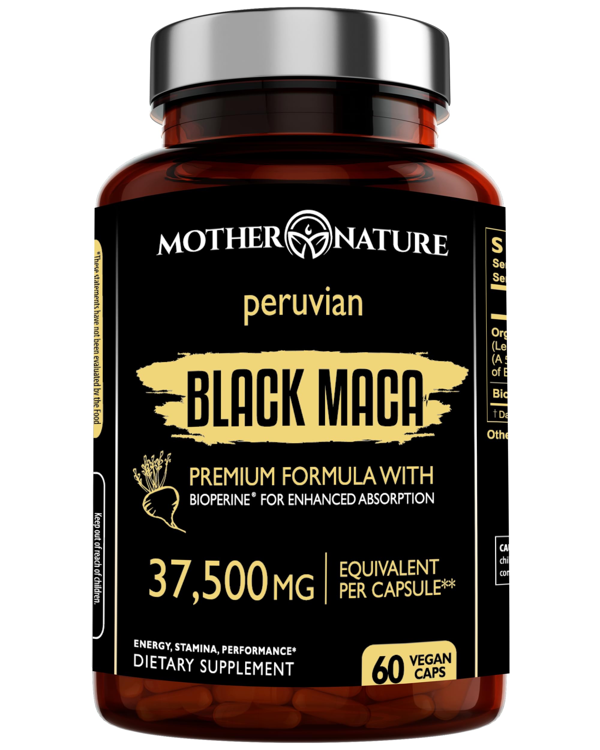 Powerful Maca Blend for Men – Black, Red & Yellow Maca Capsules | Supports Energy, Stamina & Endurance | Promotes Hormonal Balance & Vitality Mother Nature Organics Superfoods for Organic Living uk supplements