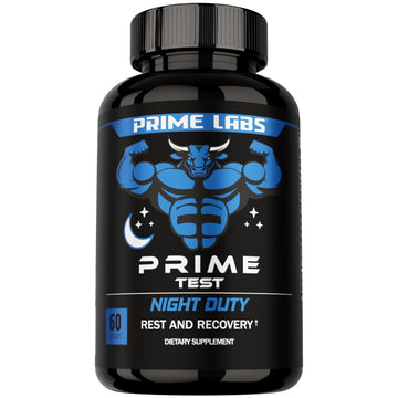 Prime Labs Night Duty - Nighttime Testosterone Booster & Sleep Support - PM Rest & Muscle Recovery Supplements - 60 Count Prime Labs uk supplements