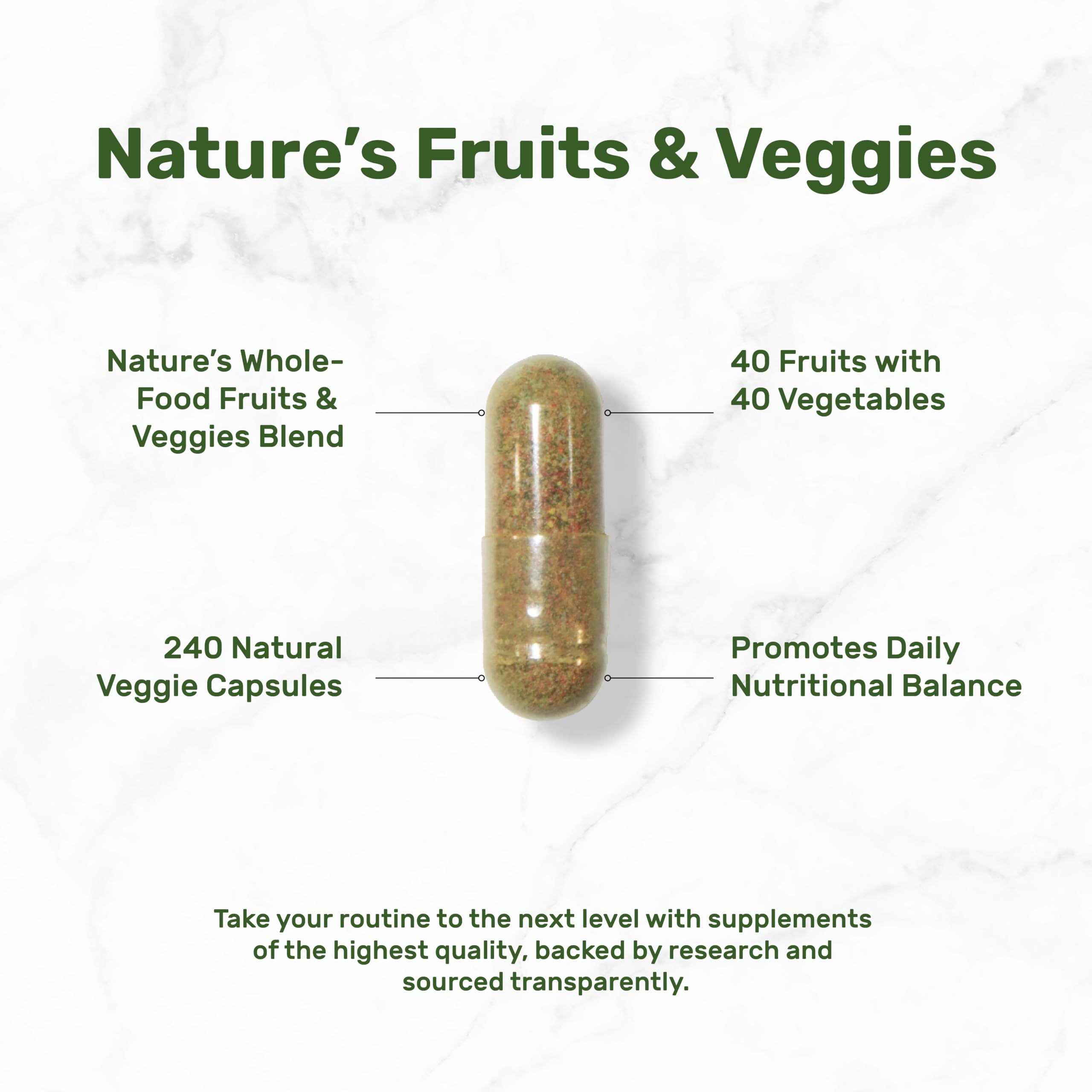 Nature’s Fruits & Veggies Supplement, 240 Veggie Capsules – 80 Whole Food Superfoods for Daily Balance – 40 Fruits with 40 Vegetables and Greens – Non-GMO, Gluten Free DEAL SUPPLEMENT uk supplements