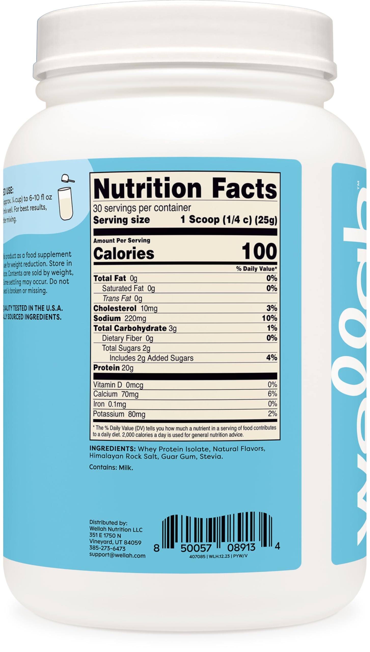 Wellah Your Whey (30 Servings, Vanilla) - Whey Protein Isolate Protein Wellah uk supplements