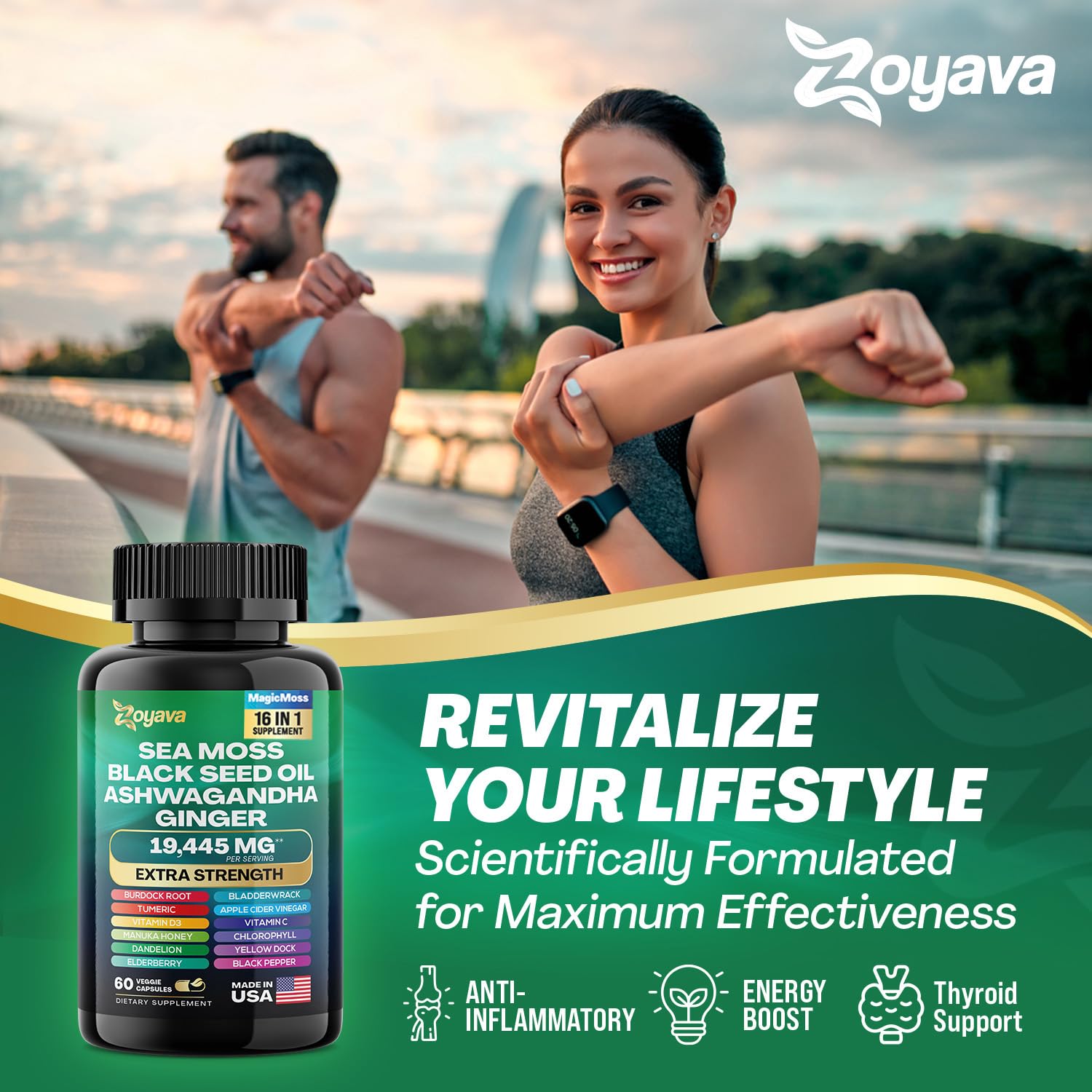 Zoyava Magic Moss Blend Sea Moss 7000mg Ashwagandha 2000mg Black Seed Oil Zoyava uk supplements