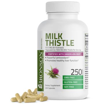 Bronson Milk Thistle Silymarin Marianum & Dandelion Root Liver Health Support Bronson uk supplements