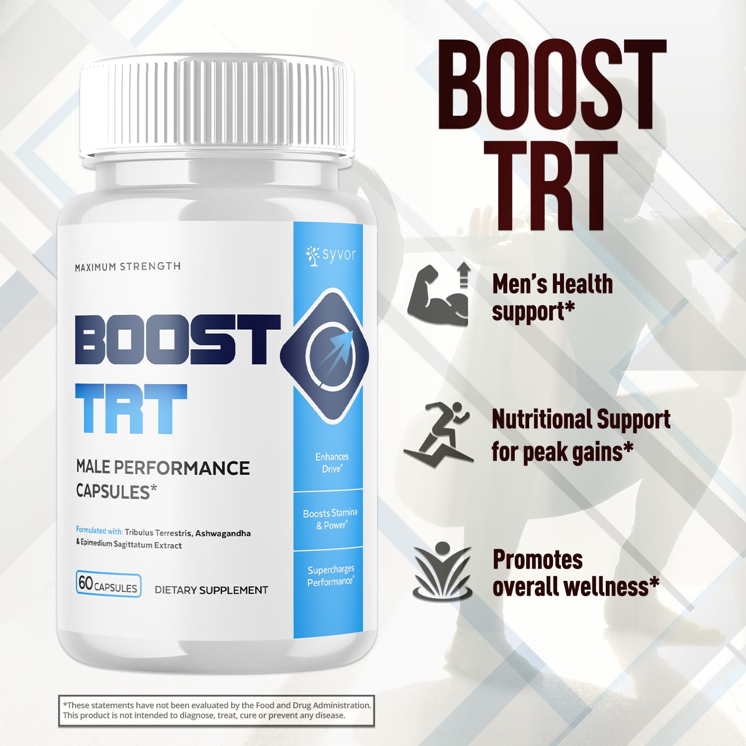(2 Pack) Boost TRT Capsules, Official BoostTRT Capsules with All Natural Ingredients, Advanced Health & Wellness Support Formula with Max Strength Premium Active Lifestyle Vitamins (120 Capsules) Syvor uk supplements