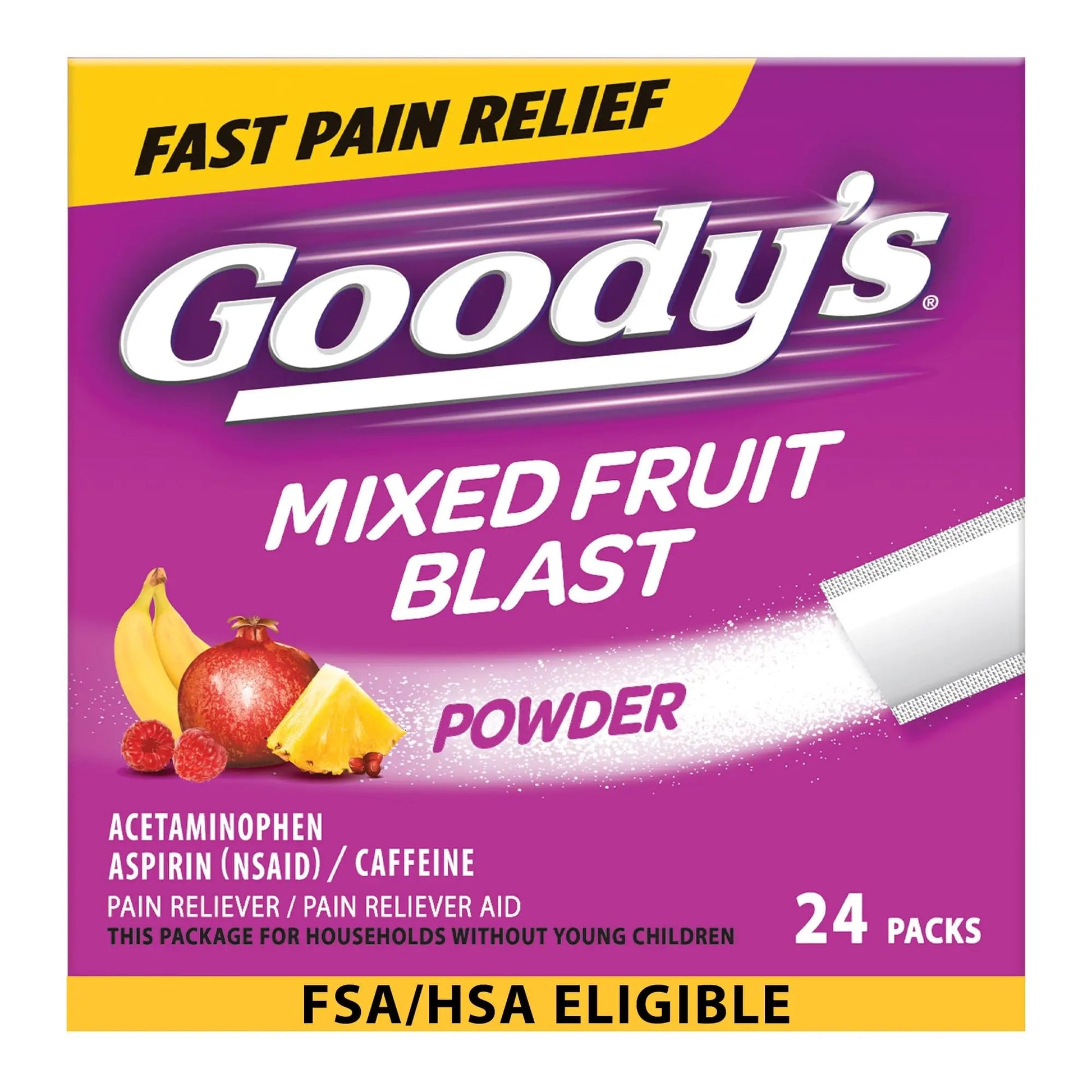 Goody's Pain Relief Powders, Extra Strength Headache Powder Mixed Fruit Blast, 24 ct (Pack of 1) Goody's uk supplements