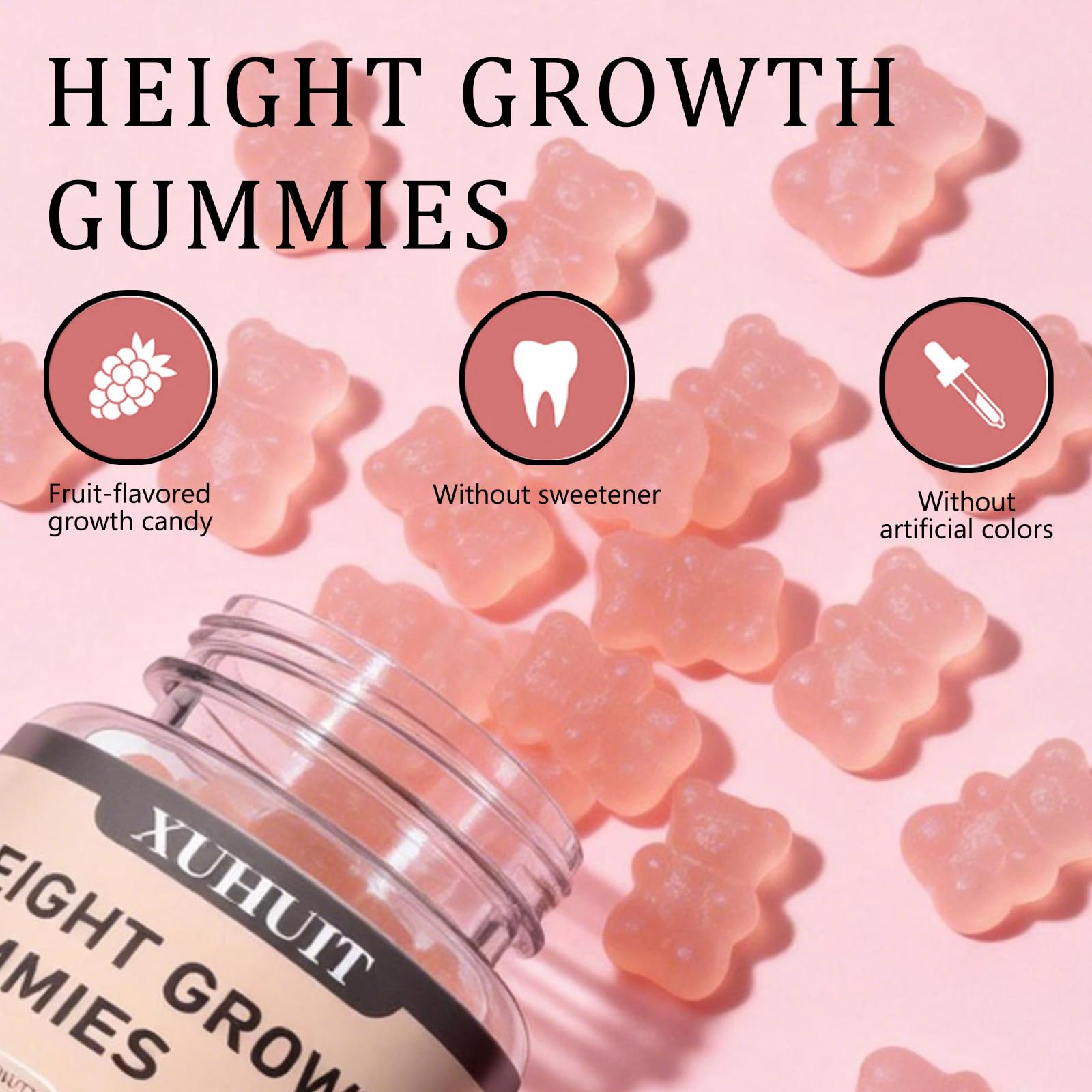 ZYGCDZ Growth Gummies for Kids & Teens - Natural Height Support with Vitamin D3, K2, Calcium & Ashwagandha - Bone Strength Supplement for Picky Eaters Ages 5+ (Watermelon Flavor) (1) ZYGCDZ uk supplements
