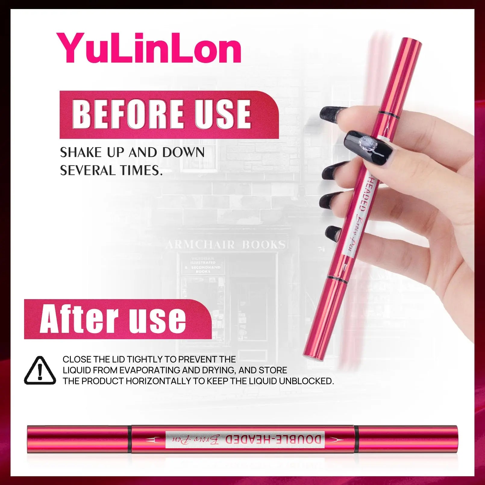 YuLinLon Double-Headed Brow Pen, Ultra-Precise Hair-Like Strokes, Long-Lasting Waterproof Makeup, Available in 5 Natural Shades (3#Dark Brown) Yulinlon uk supplements