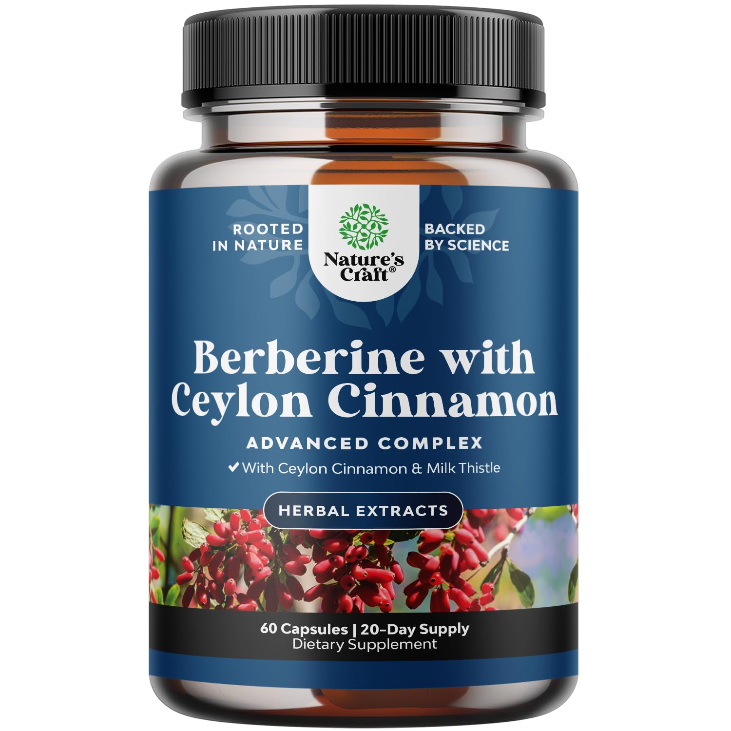 Balancing Berberine Plus 1200mg Per Serving Complex - Antioxidant Berberine with Ceylon Natures Craft uk supplements