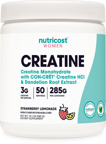 Nutricost Creatine Monohydrate Powder for Women, Micronized, Strawberry Lemonade Nutricost uk supplements