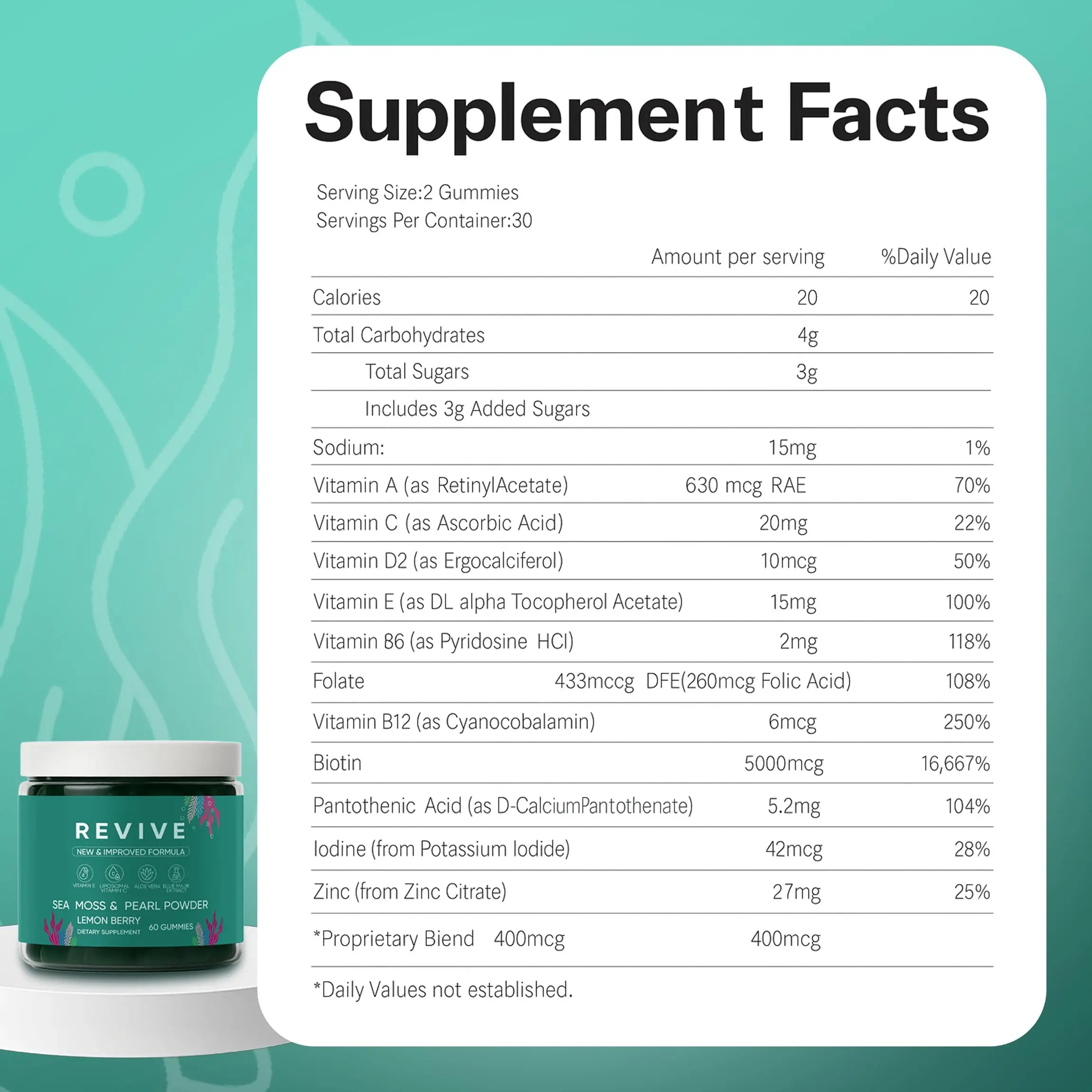 Neonomicon Balmbare Revive Gummies for Hair Loss - Sea Moss Gummies with Vitamin C, Vitamin E, Aloe Vera, Pearl Powder Supports Faster Hair Growth Neonomicon uk supplements