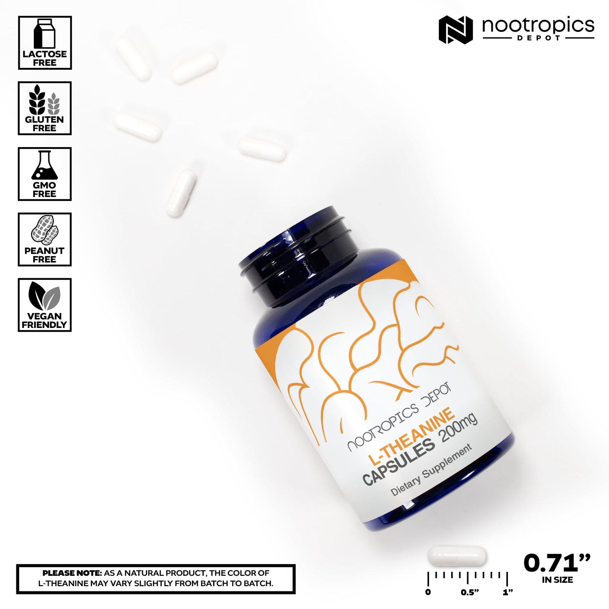Nootropics Depot L-Theanine Capsules 200mg (180 Count) | Promotes Relaxation | Supports Healthy Stress Levels + Sleep Cycles | Promotes Cognitive Function + Focus | Amino Acid Supplement Nootropics Depot uk supplements