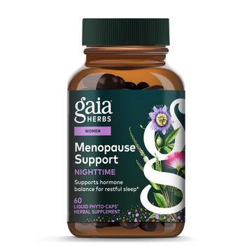 Gaia Herbs Menopause Support Nighttime - Menopause Supplement for Women* - with Black Cohosh, Mimosa, Passionflower & St. John's Wort - 60 Vegan Liquid Phyto-Caps (30 Servings) Gaia Herbs uk supplements
