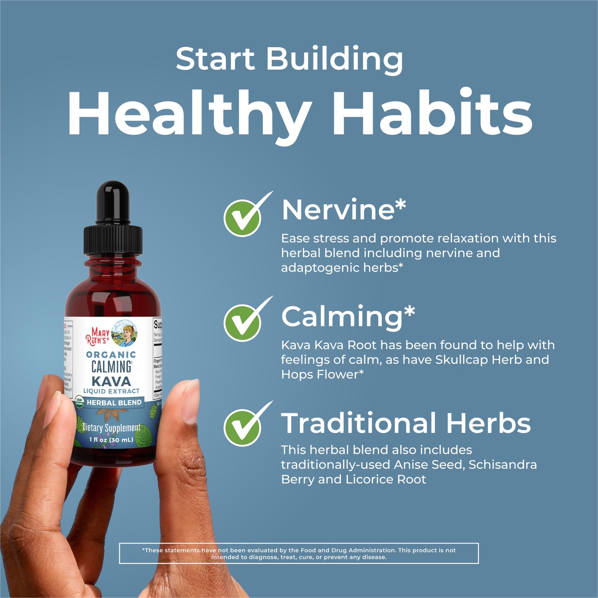 MaryRuth Organics, Herbal Supplement Drop, Calmness & Relaxation, Pack of 1, USDA Kava Root, Sugar/Gluten Free, Support Sleep, Calm & Stress Relief, Vegan, Non-GMO, 30 Servings MARYRUTH'S uk supplements