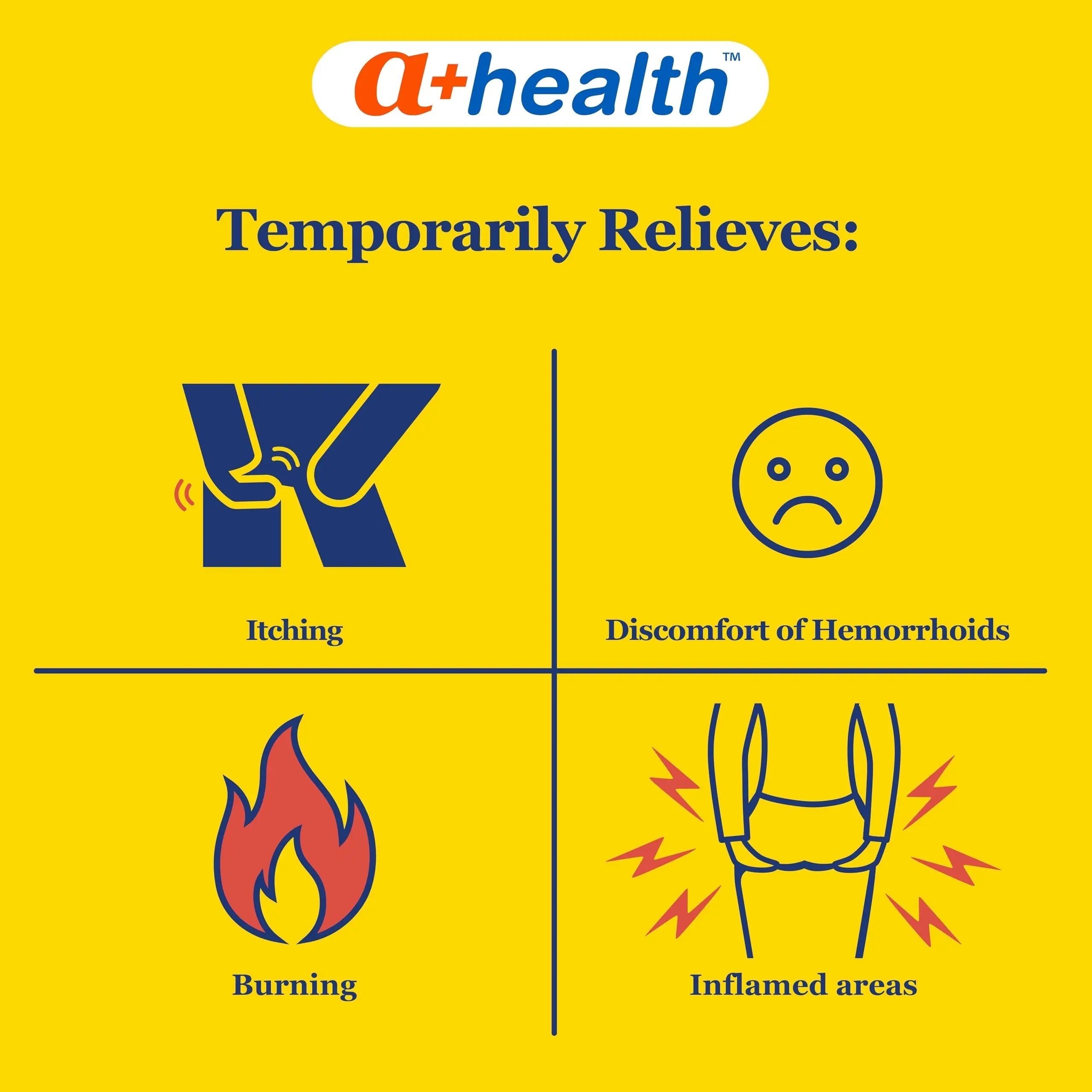 A+Health Hemorrhoid Treatment, Hemorrhoidal Ointment Relieves Symptoms of Burning, Itching, Discomfort, 2 Ounce Tube with Applicator, Reduces Irritation and Pain Relief A+Health uk supplements