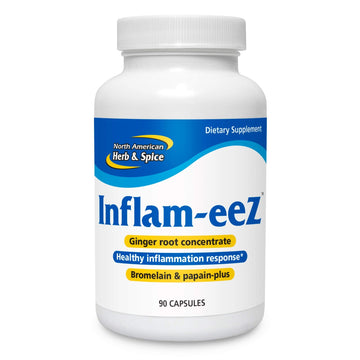 NORTH AMERICAN HERB & SPICE Inflam-eeZ - 90 Capsules - Supports Healthy Immune & Inflammatory Response - Ginger Root, Camu Camu Berries, Bromelain & Papain Plus - Non-GMO - 45 Total Servings NORTH AMERICAN HERB & SPICE uk supplements