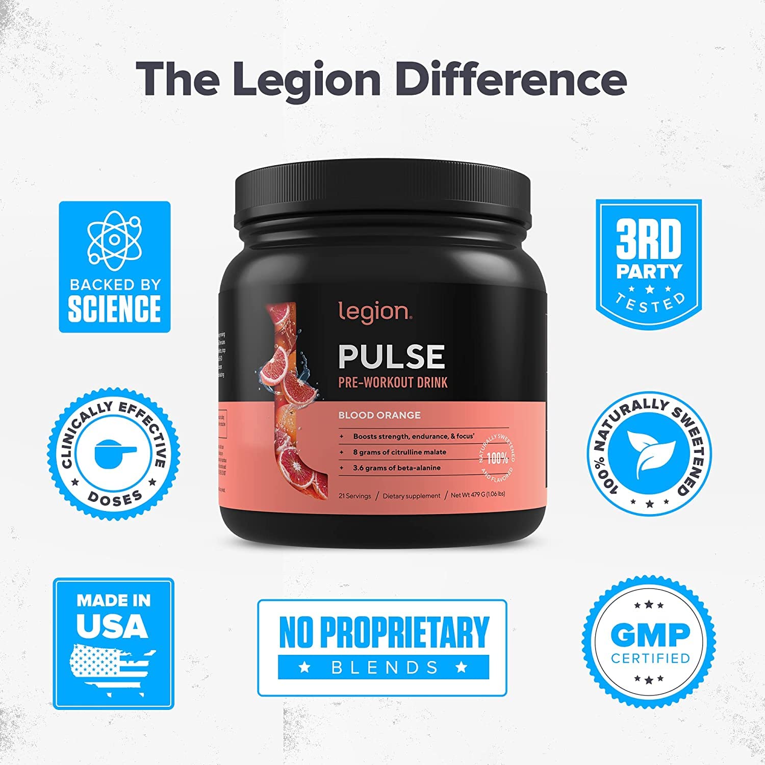 LEGION Pulse Pre Workout Supplement - All Natural Nitric Oxide Preworkout Drink LEGION uk supplements