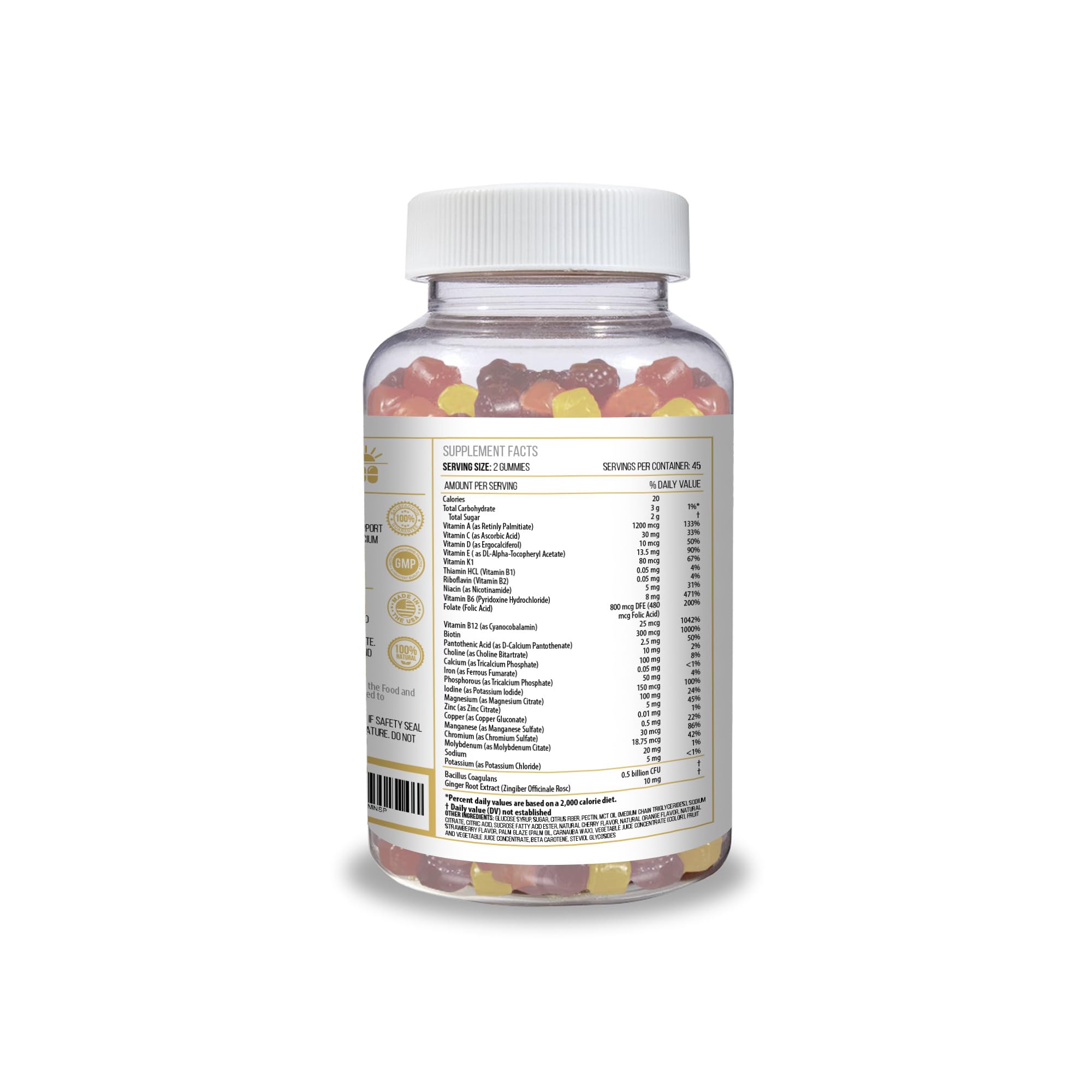 ACTIF Organic Bariatric Gummies with 25+ Organic Vitamins and Minerals for Bariatric Surgery Gastric Bypass Surgery, Advanced Formula - 90 Count ACTIF uk supplements