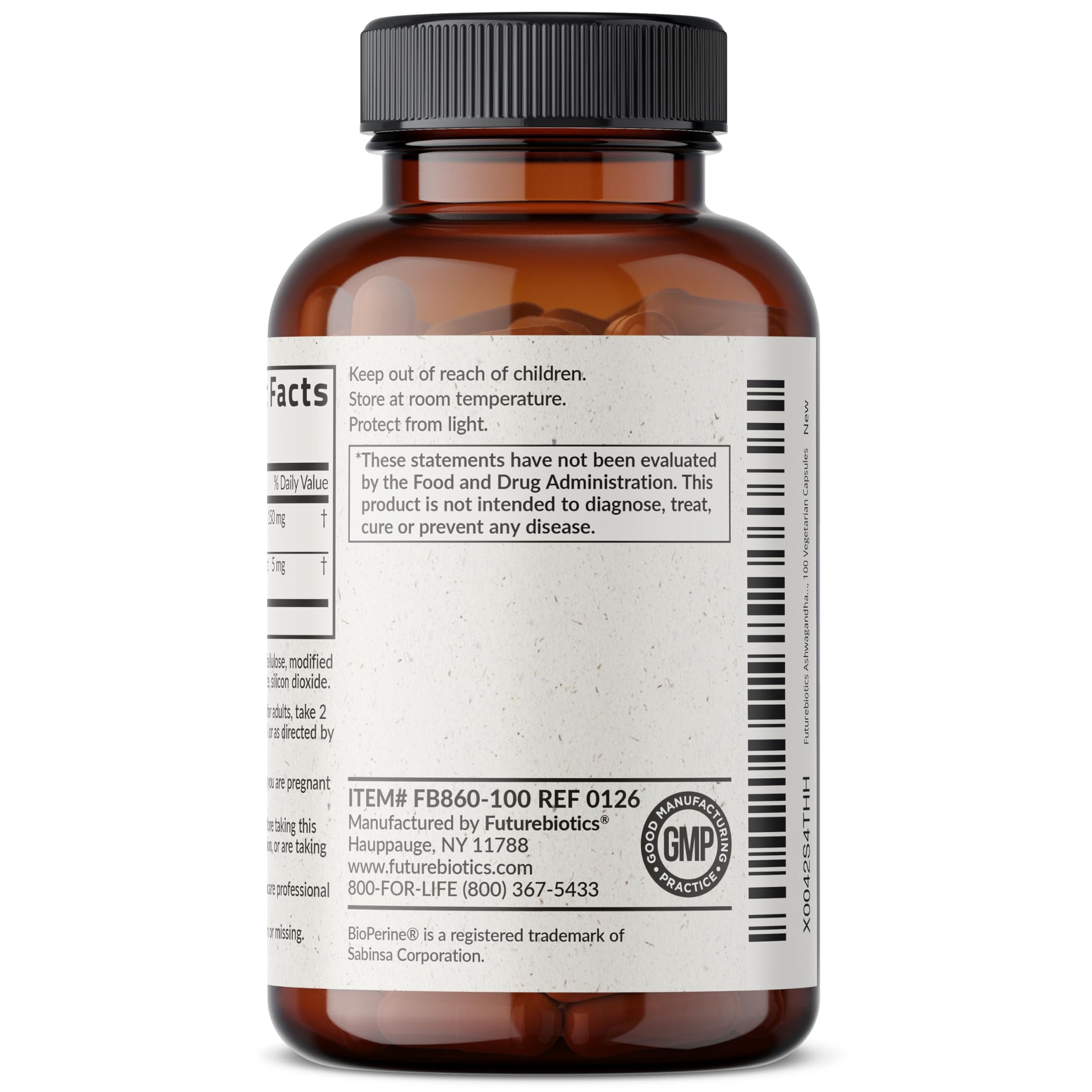 Futurebiotics Ashwagandha Extra Strength Stress & Mood Support with BioPerine - Non GMO Formula, 100 Vegetarian Capsules Futurebiotics uk supplements
