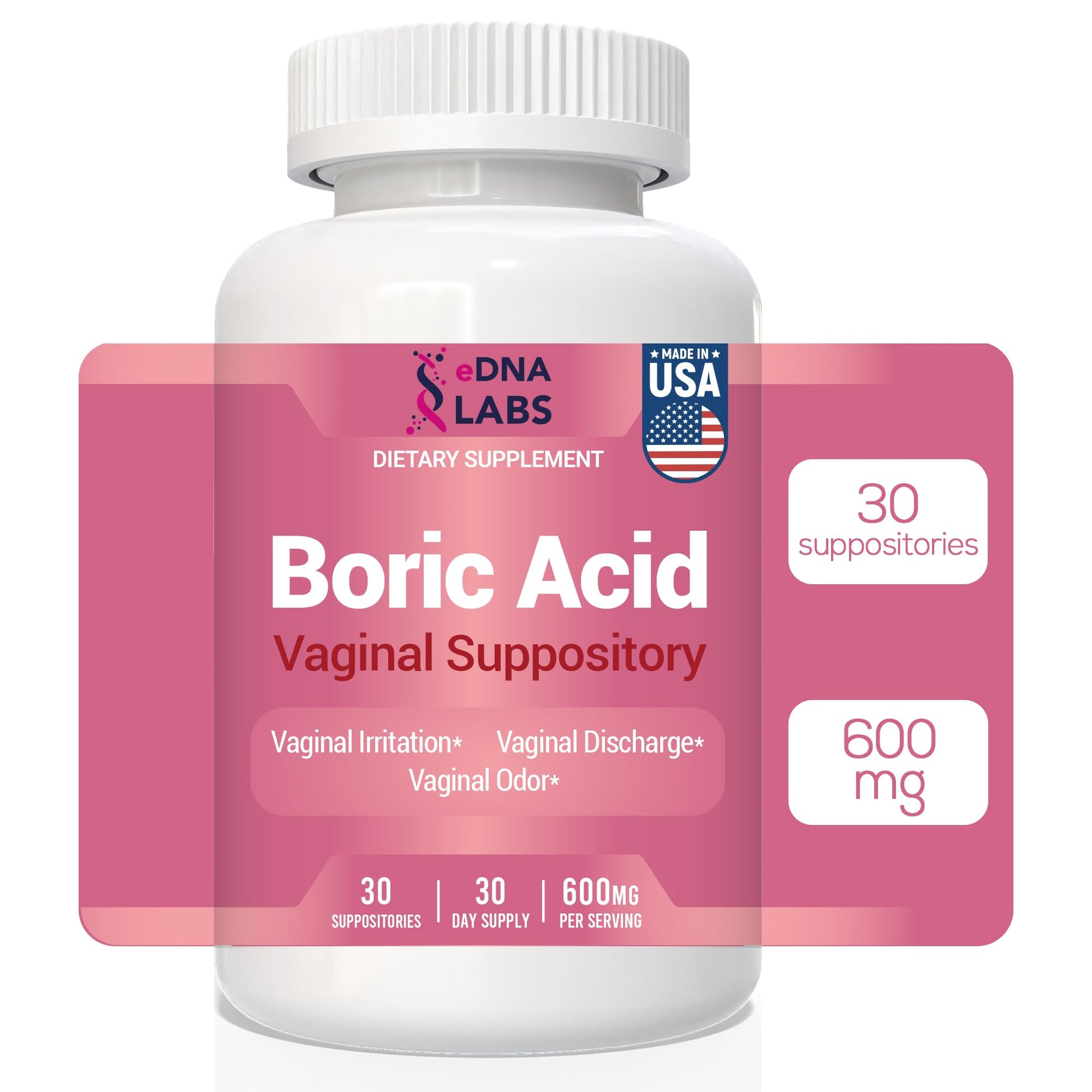 Boric Acid Suppositories for Women 600 mg, Pure Boric Acid pH Balance for Women & Vaginal Odor Control – 30 Suppositories, Made in USA HARMONIFY uk supplements