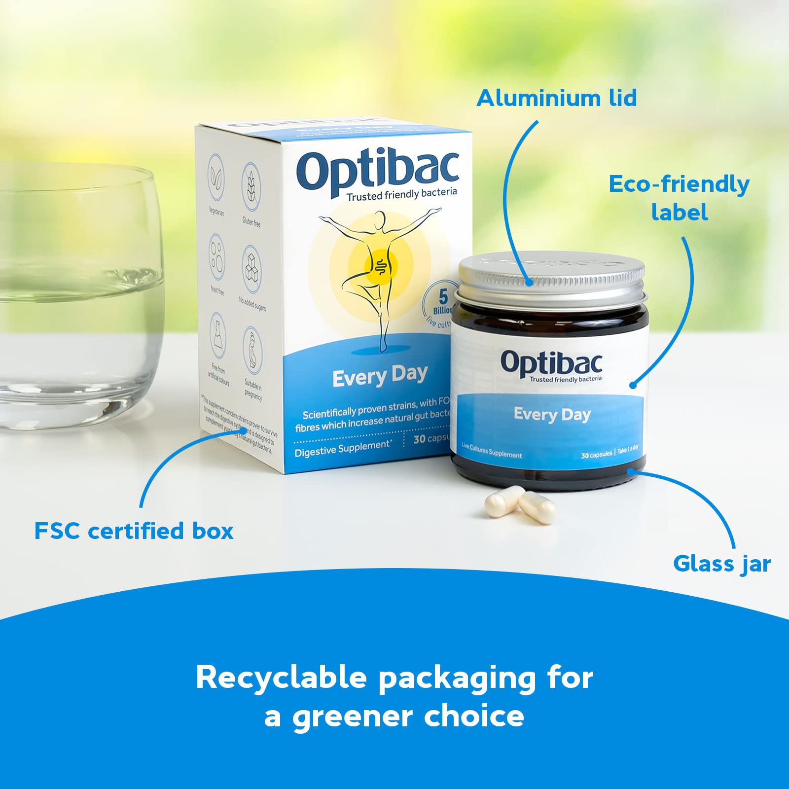 Optibac Probiotics Every Day - Digestive Probiotic Supplement with 5 Billion Bacterial OptiBac uk supplements