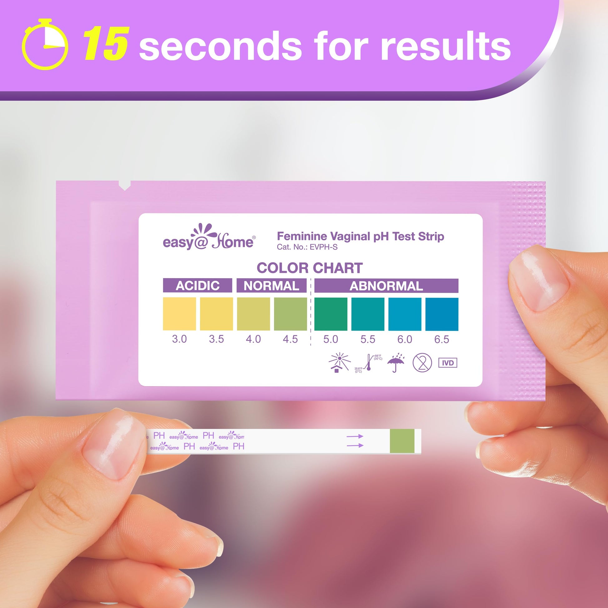 Easy@Home Vaginal pH Test -30 Strips | BV Test Kit at Home for Women | Yeast Infection Test + pH Balance Easy@Home uk supplements