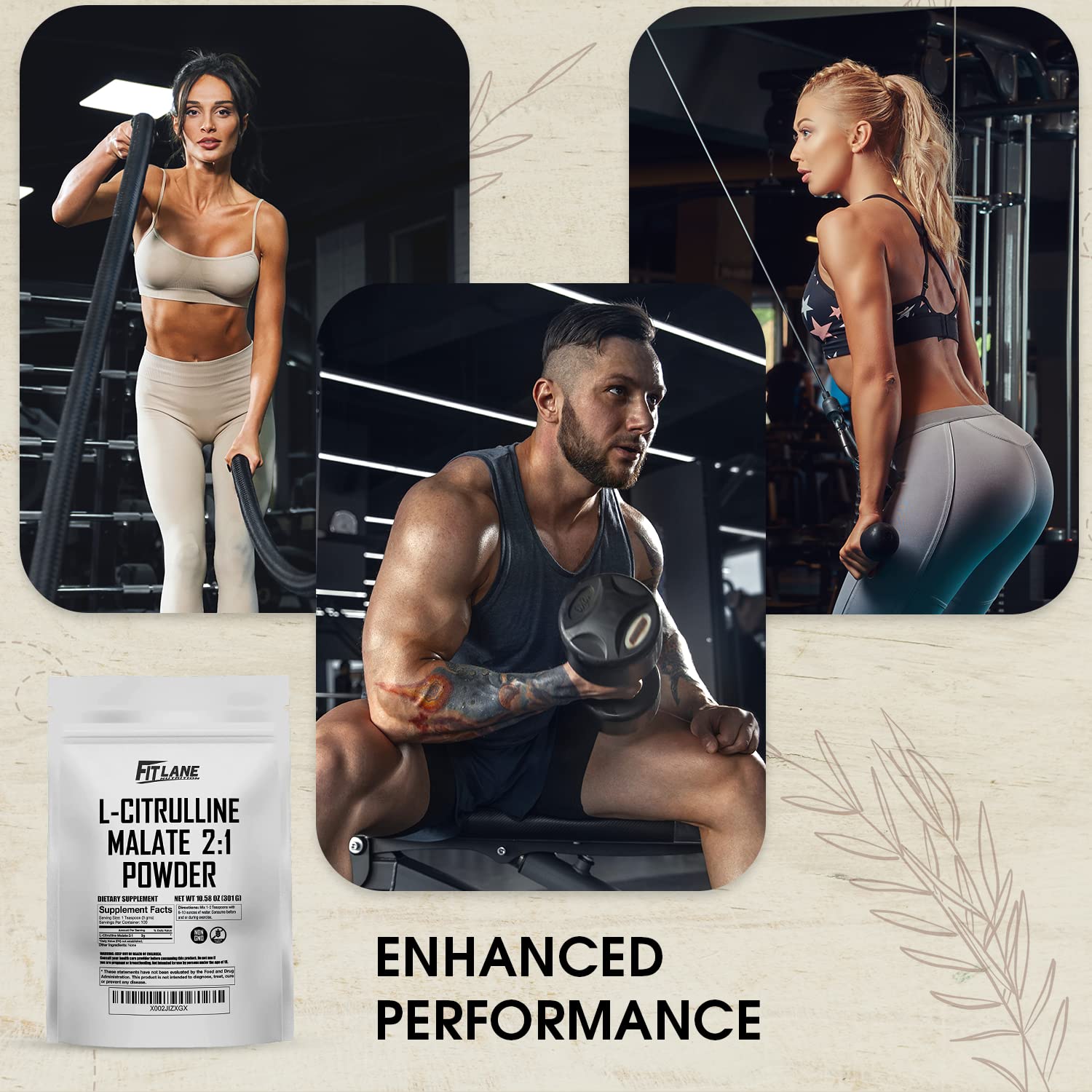 L Citrulline Malate 2 1 Powder 300 Grams - Bulk L Citrulline Powder - Free Form Amino Fit Lane Nutrition uk supplements