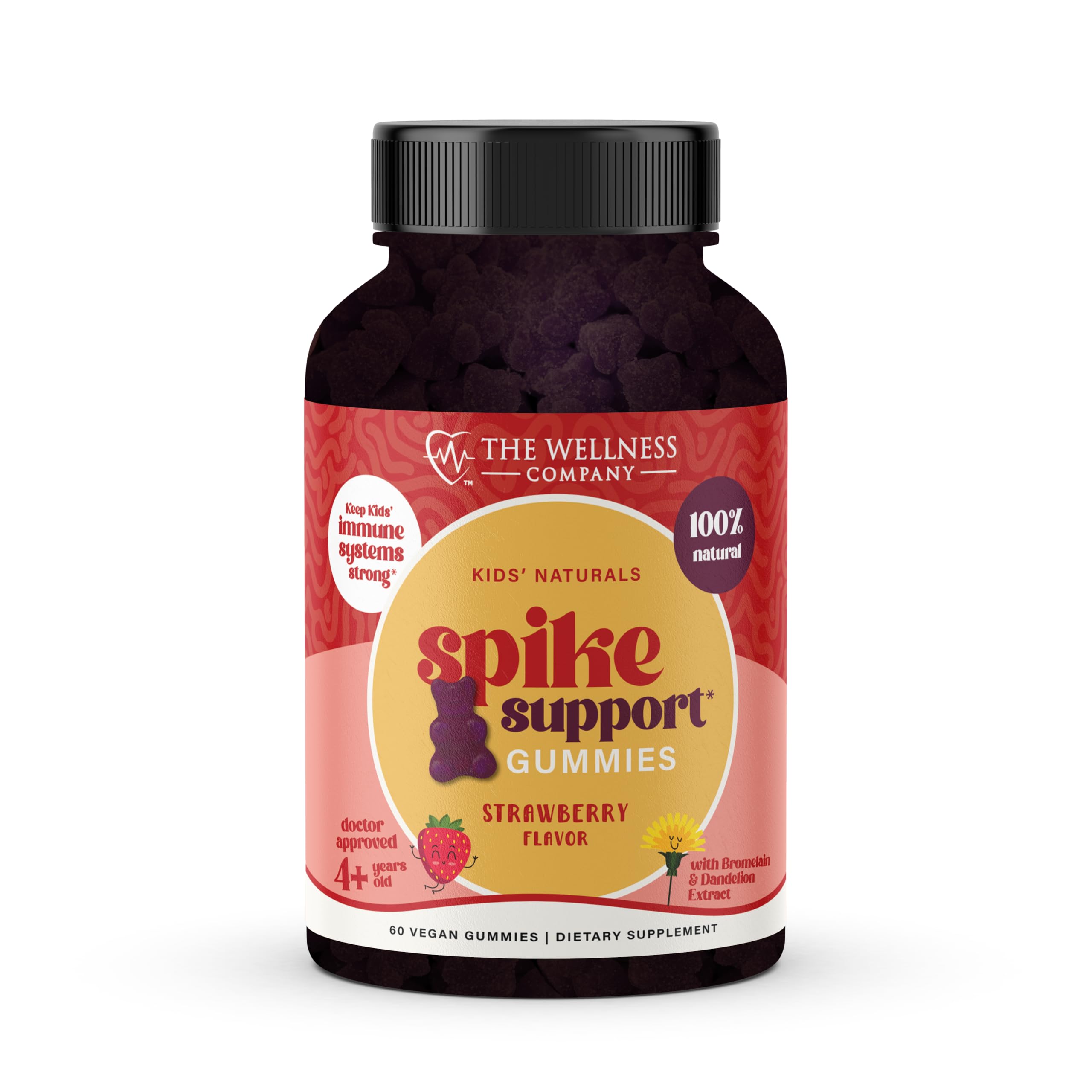 Kids Naturals Spike Support Gummies – Year-Round Wellness with Vitamin C, D & Zinc | 60ct (1 Month Supply) The Wellness Company uk supplements