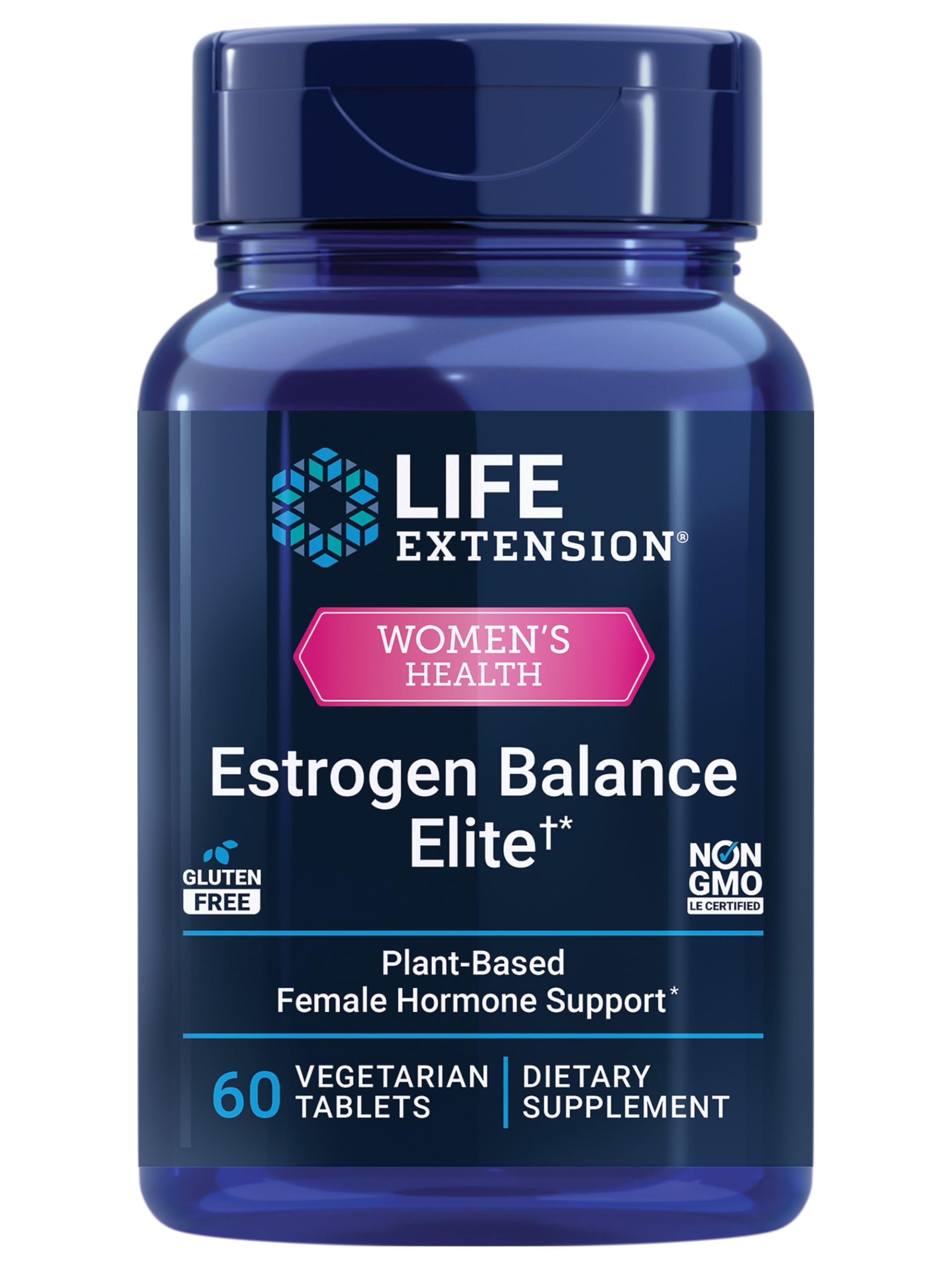 Life Extension Estrogen Balance Elite, Menopause Support Supplement, Hormone Balance, hot Flashes, Night Sweats, Vaginal Dryness, Gluten-Free, Non-GMO, Vegetarian, 60 Tablets. Life Extension uk supplements