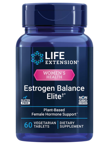 Life Extension Estrogen Balance Elite, Menopause Support Supplement, Hormone Balance, hot Flashes, Night Sweats, Vaginal Dryness, Gluten-Free, Non-GMO, Vegetarian, 60 Tablets. Life Extension uk supplements