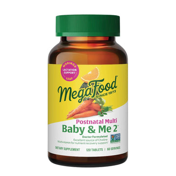 MegaFood Baby & Me 2 Postnatal Vitamins for Women Breastfeeding with Folate (Folic Acid Natural Form), Choline, Iodine, Vitamin D MegaFood uk supplements