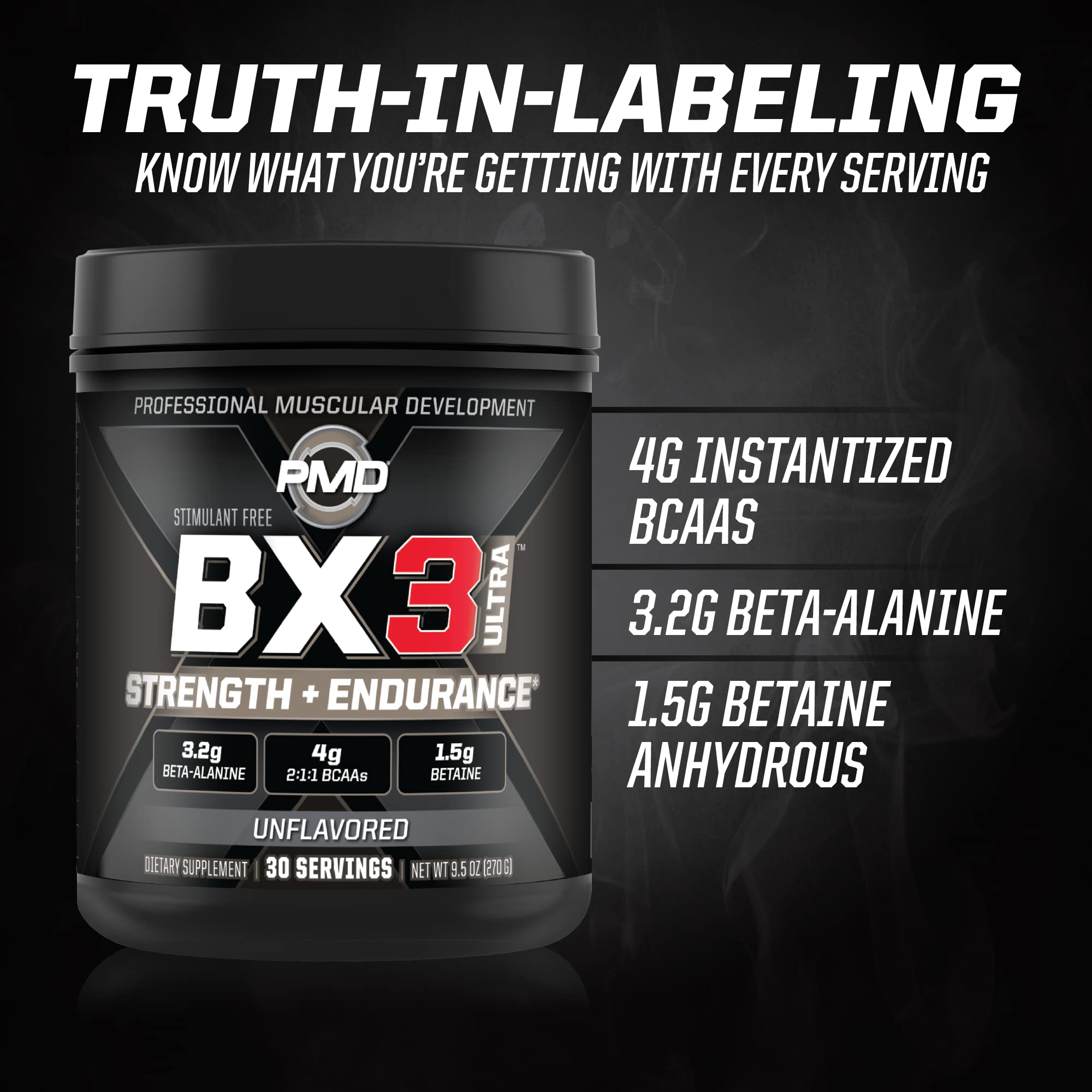 PMD Sports BX3 Ultra Muscle-Building Powder – Beta-Alanine, BCAAs, Betaine Anhydrous PMD uk supplements