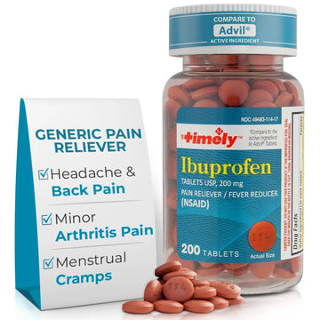 TIME-Cap Labs 200 Tablets Ibuprofen 200mg Coated - Pain Reliever & Fever Reducer (NSAID) for Adults, Helps with Headache, Back Pain, Muscle Aches, Toothaches, Menstrual Cramps & Minor Arthritis Pain TIME-CAP LABS, INC. uk supplements
