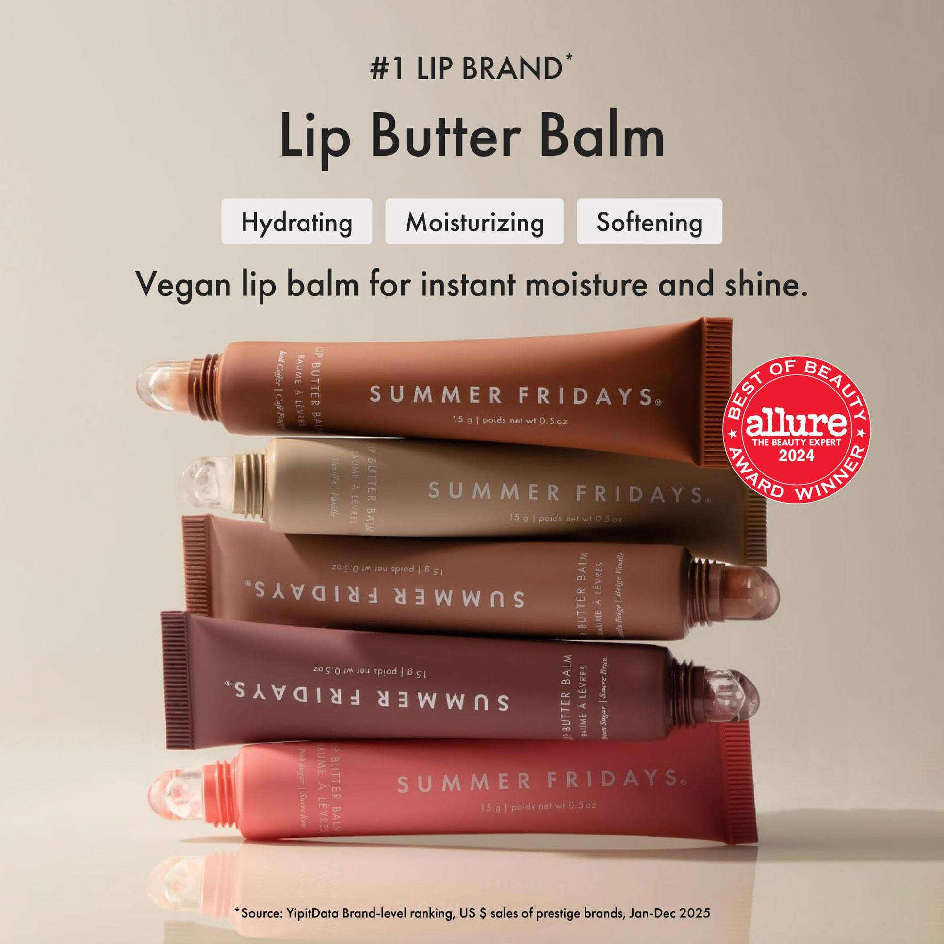 Summer Fridays Tinted Lip Butter Balm - Conditioning Vegan Lip Balm for Instant Moisture, Shine & Hydration - Sheer-Tinted, Soothing Skincare - Vanilla Beige (.5 Oz) Summer Fridays uk supplements