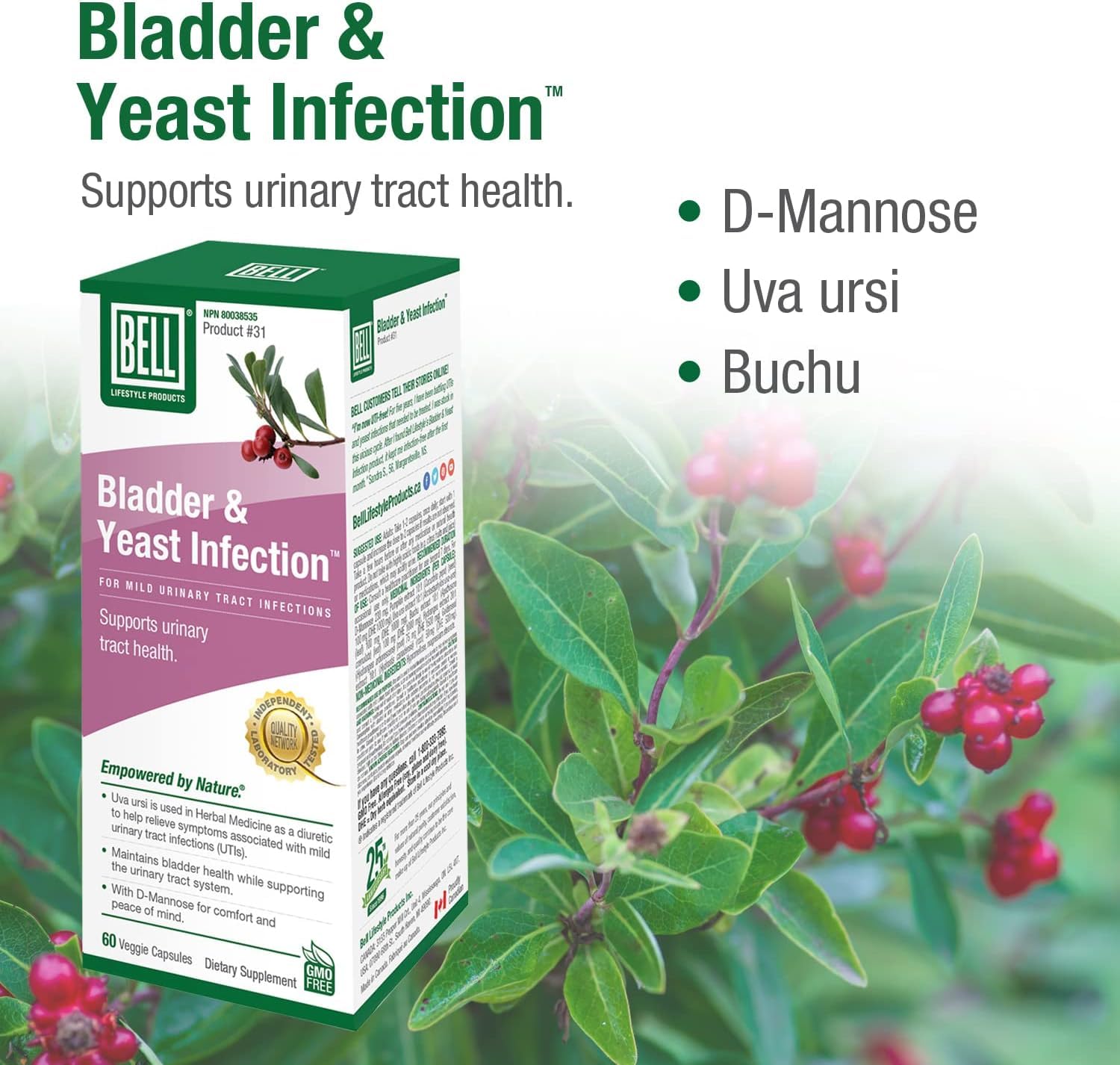 Bell Lifestyle Products Bladder Health and Yeast Balance - 60 Capsules Bell uk supplements