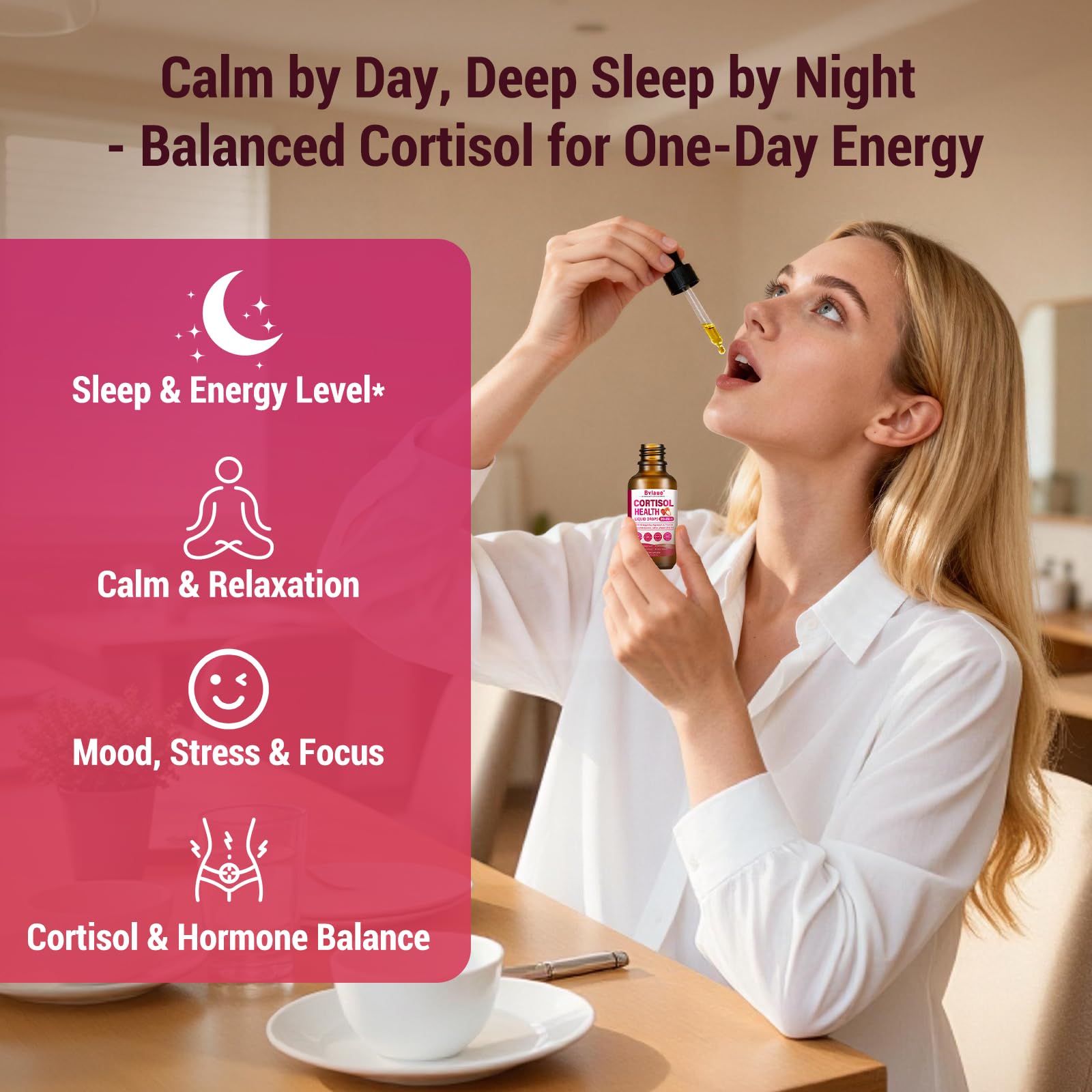 Bvlaue Cortisol Supplements Detox for Women - 20-in-1 Cortisol Reducer,Manager,Lower w/Ashwagandha,Magnesium,L-Theanine,Saffron,Rhodiola for Hormone Balance/Sleep/Stress Relief,Strawberry Flavor Bvlaue uk supplements