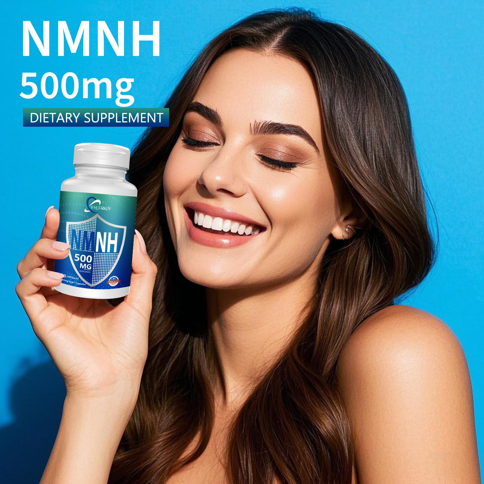 FYLFRKUY New NMNH 500mg Per Serving (Dihydronicotinamide Mononucleotide), NAD 𝐒𝐮𝐩𝐩𝐥𝐞𝐦𝐞𝐧𝐭𝐬 Pure Organic, More Effective Than NMN for Anti-Aging, Energy, Immunity, Focus - 60 Count FYLFRKUY uk supplements